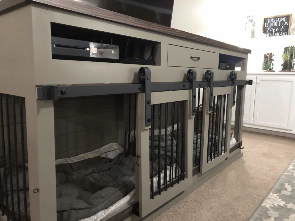 entertainment center dog kennel