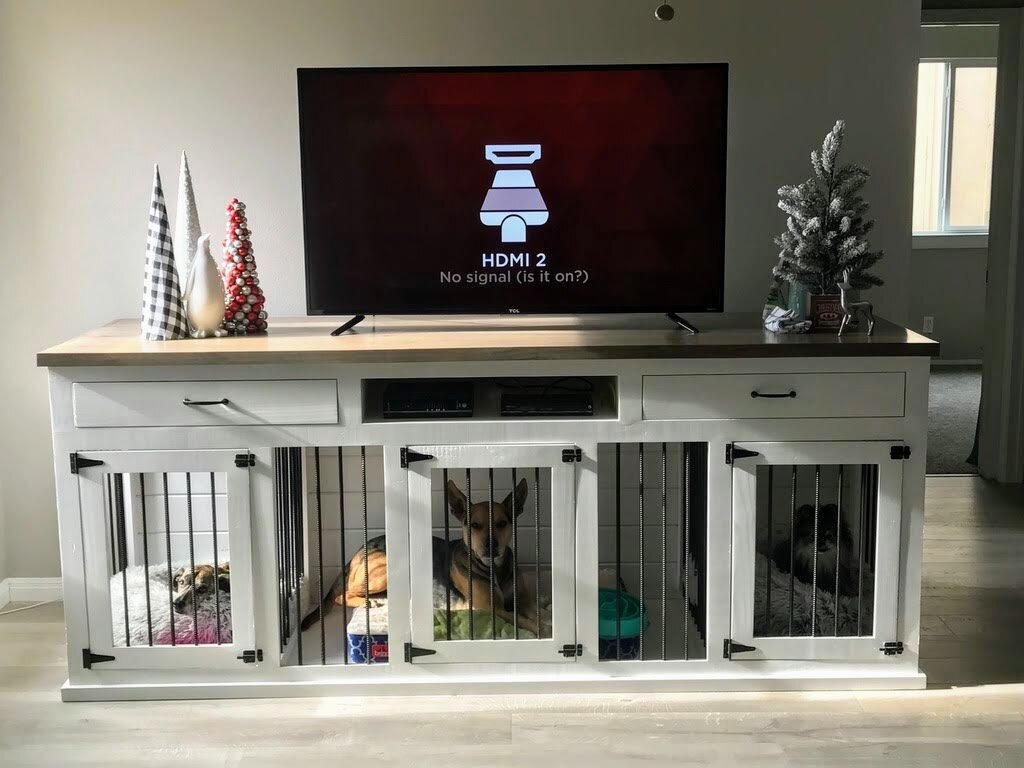 Triple Dog Kennel Furniture Dog Kennel Furniture For Your Pack Dog Kennel Furniture Dog Crate Furniture Dog Kennel Furniture Diy