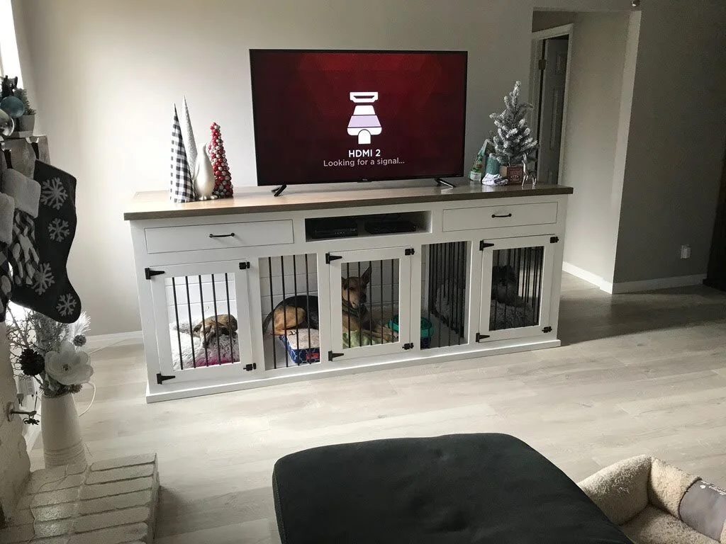 entertainment center dog kennel