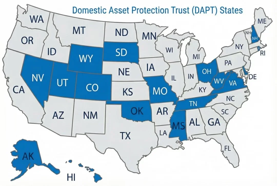 US map showing states that support DAPT