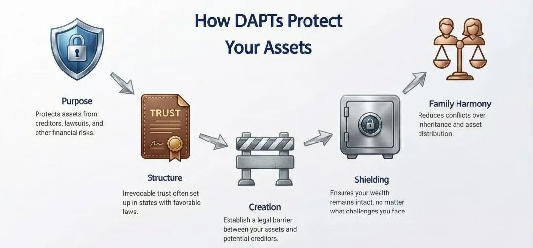 flow chart showing how DAPTs protect your assets