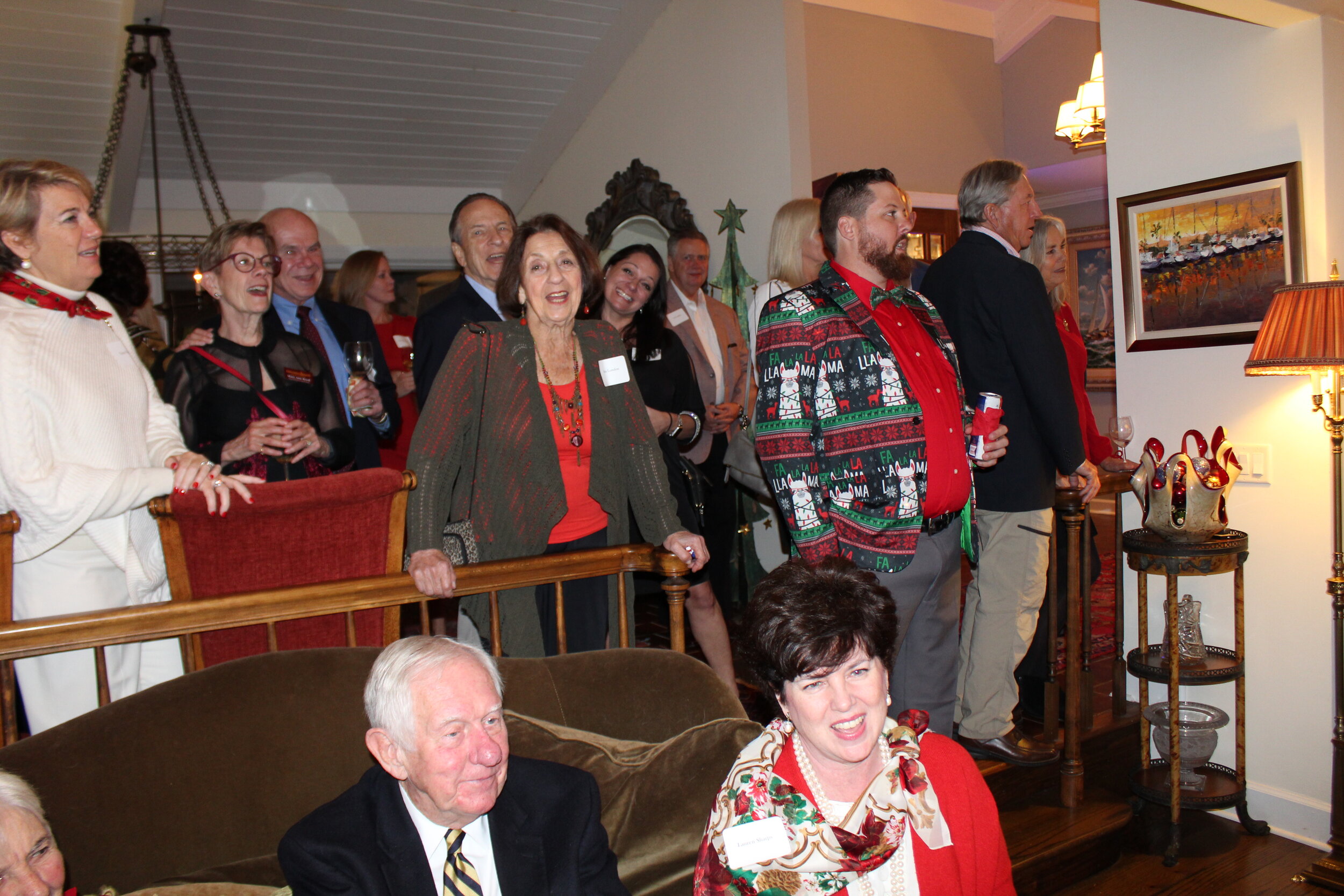 MaryAnn and Crowd Singing.JPG