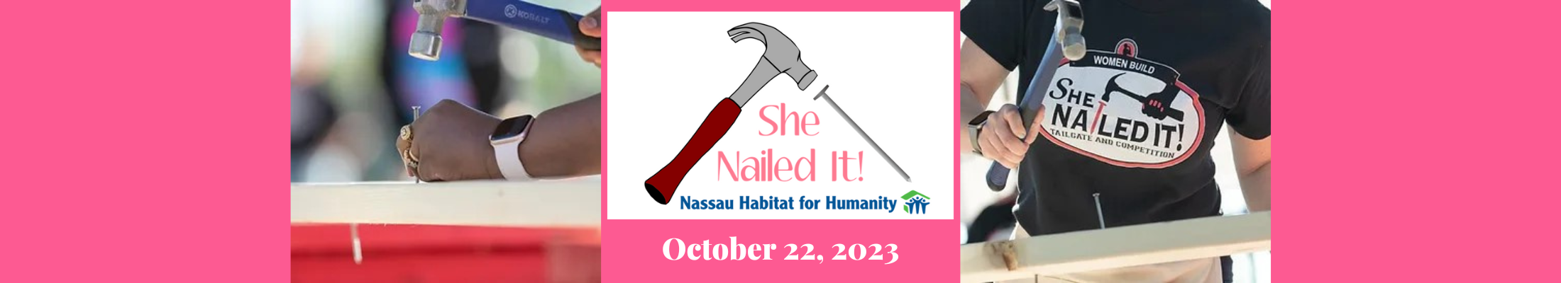 2nd Annual "She Nailed It" Women's Nailing Relay Race for Nassau Habitat for Humanity. 