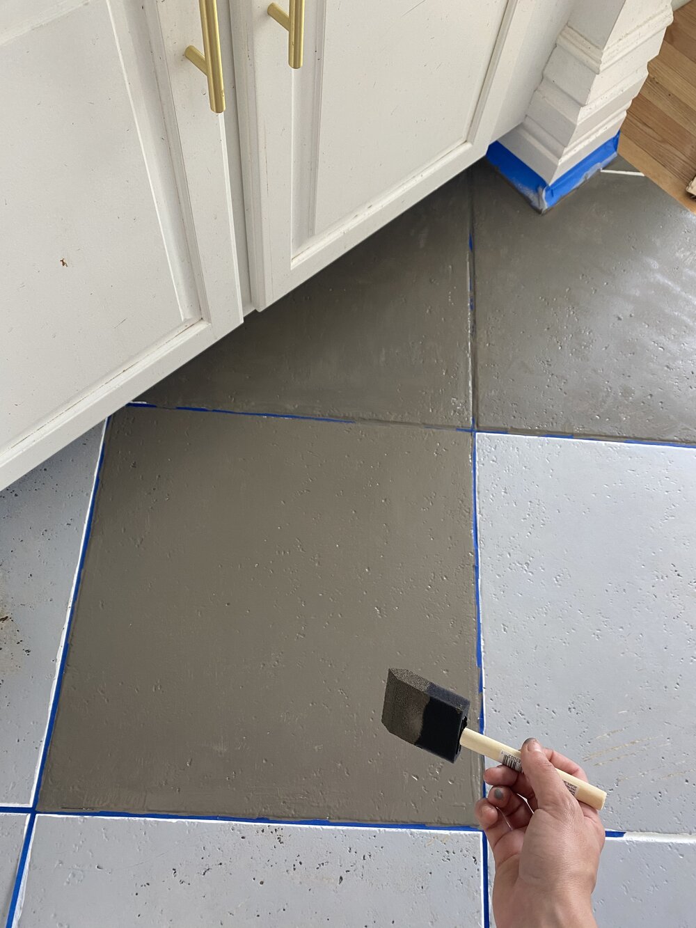Faux Slate Floors Our Old Place, Can You Paint Ceramic Tile Floors To Look Like Slate