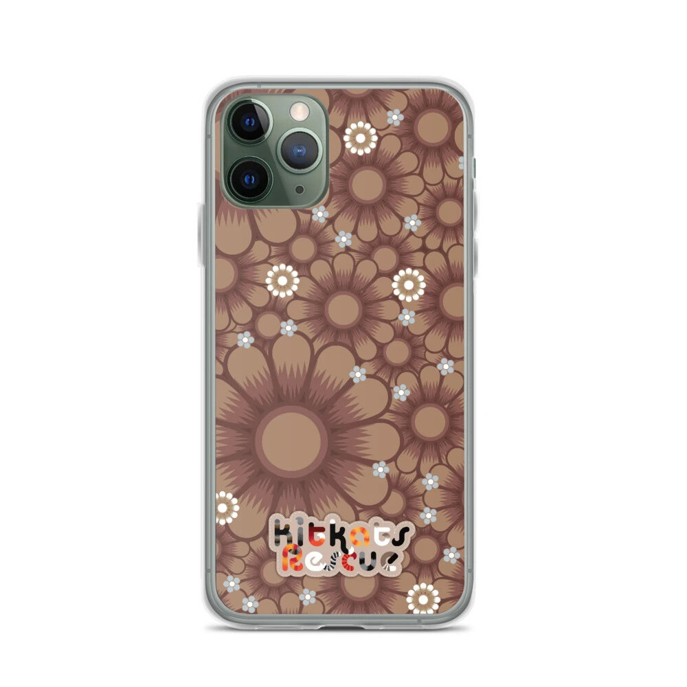 KitKats Rescue . Taupe Flower Bed iPhone Case