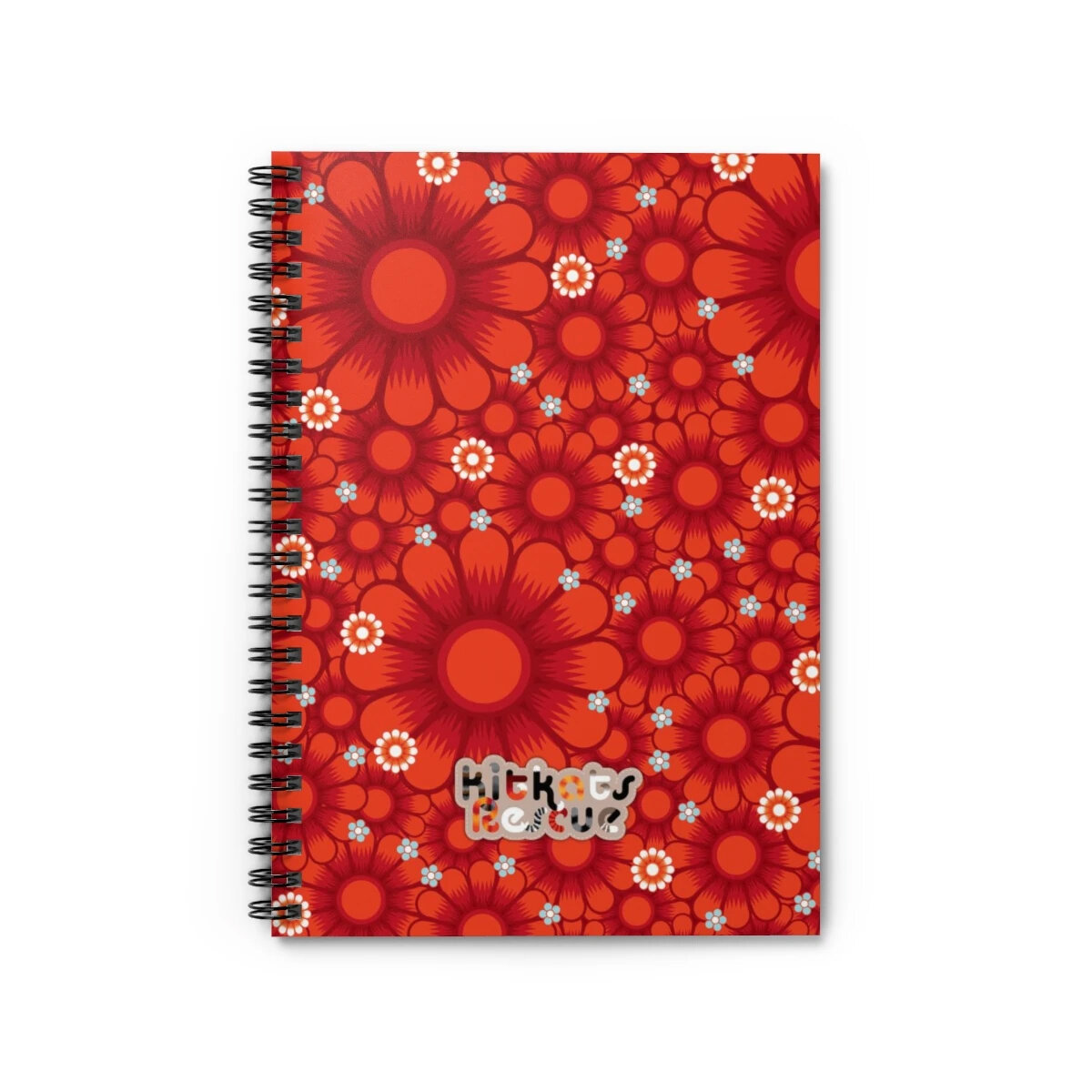 KitKats Rescue . Red Flower Bed Spiral Notebook