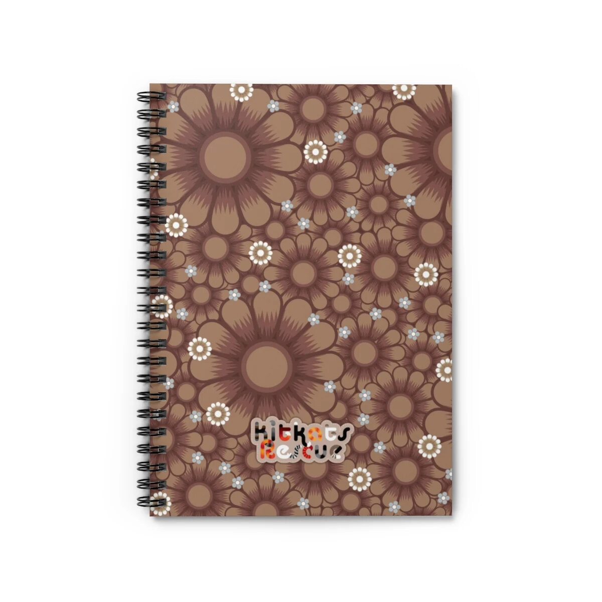 KitKats Rescue . Taupe Flower Bed Spiral Notebook 