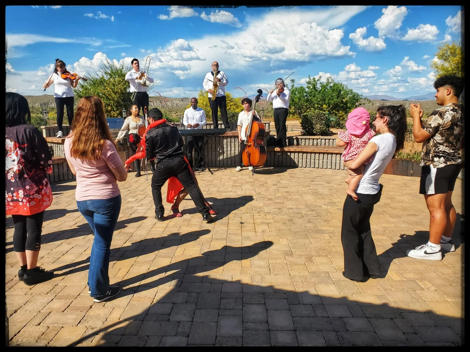 Bridgette Maria and Jon in full swing.JPG