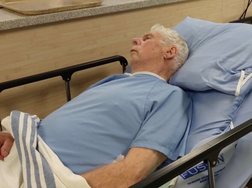 Senior patient stays in the hospital hallway. (HEAD TOPICS)