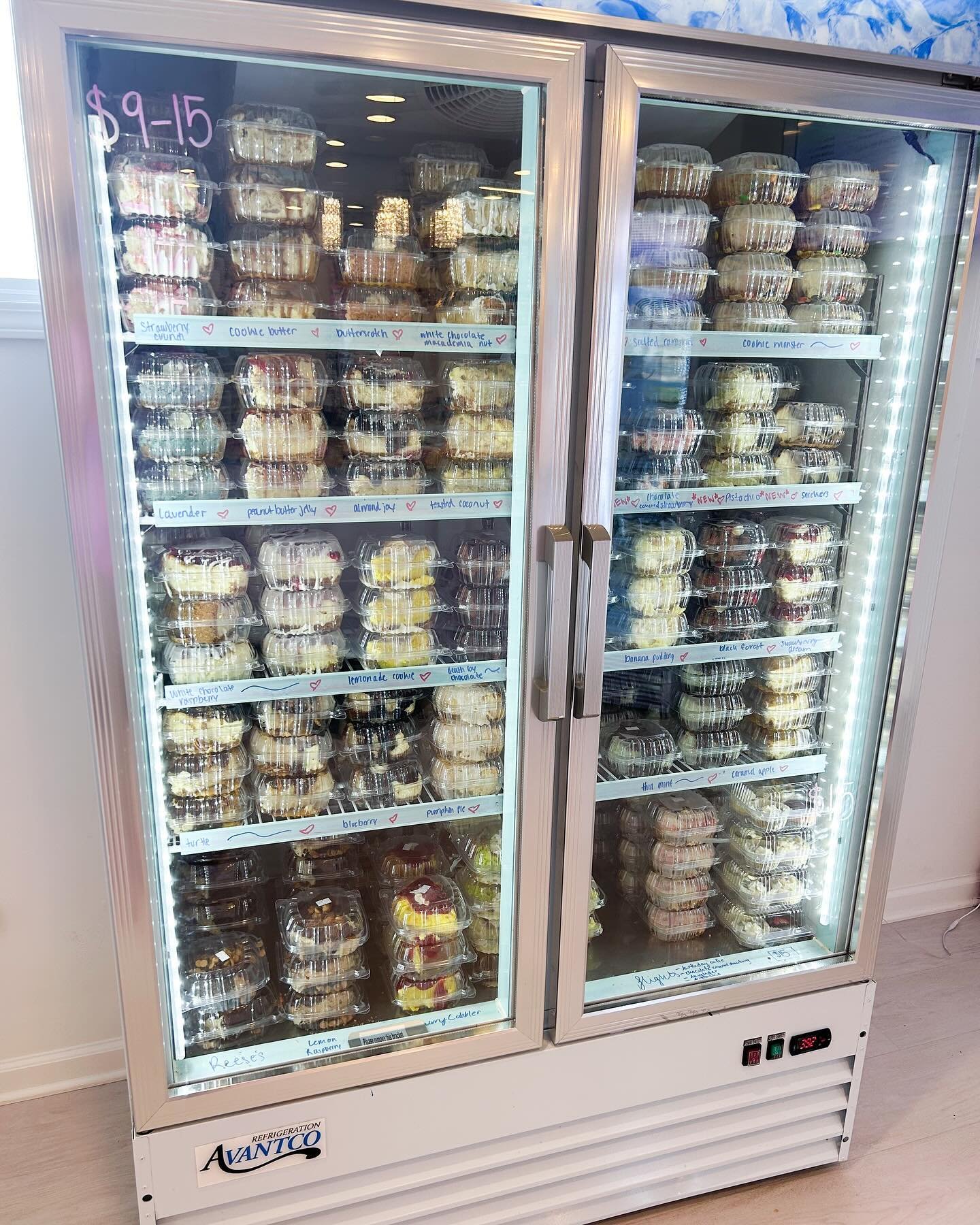 Fully stocked &amp; ready for you!! 

Monster cookie
strawberry crunch 
Cookie butter 
White chocolate macadamia nut 
Twix
Salted caramel
Lavender
Peanut butter and jelly ( strawberry ) 
Almond joy 
Toasted coconut
Chai
Chocolate covered strawberry
P