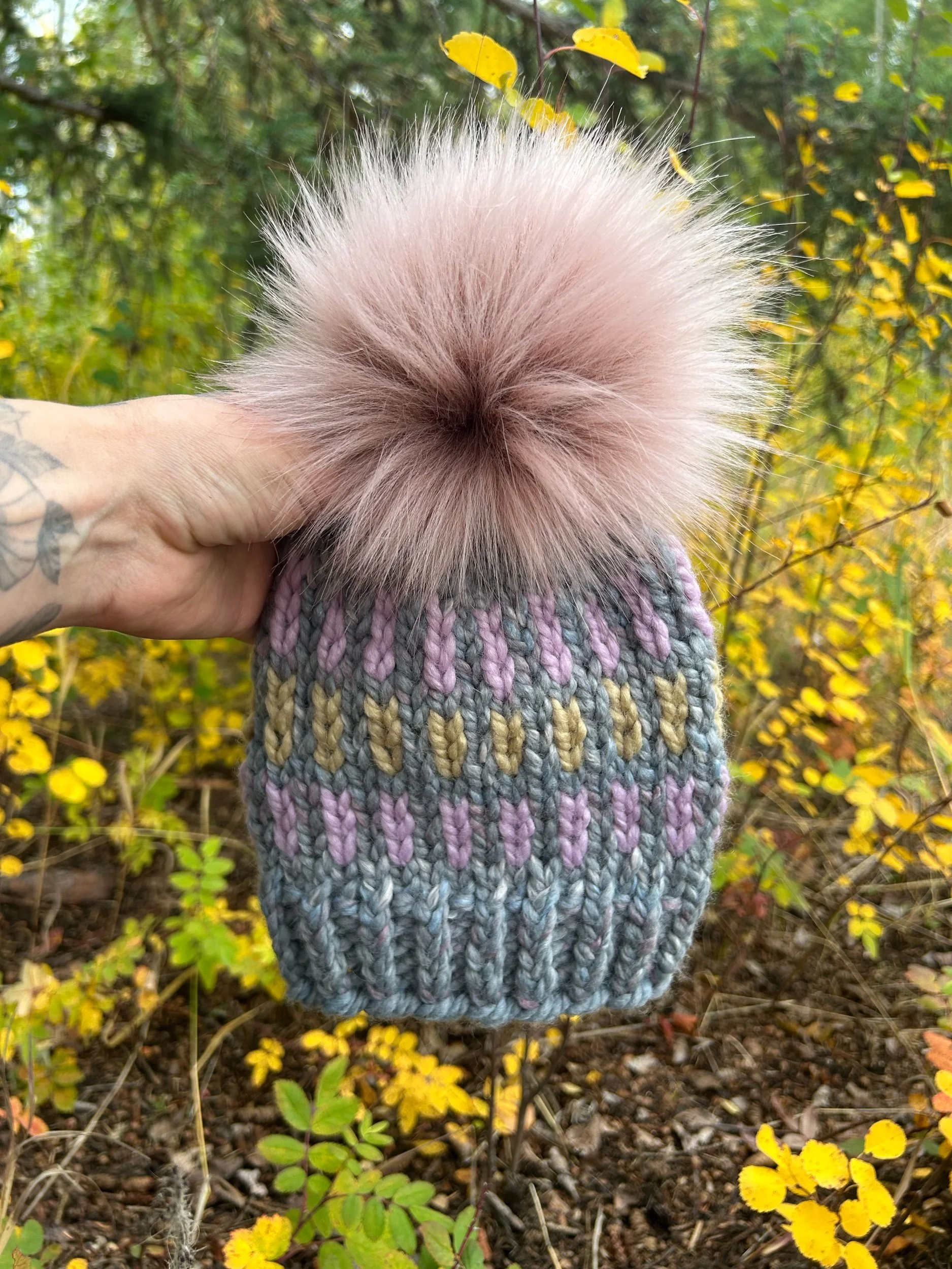Rows of Wheat Striped Baby Toque