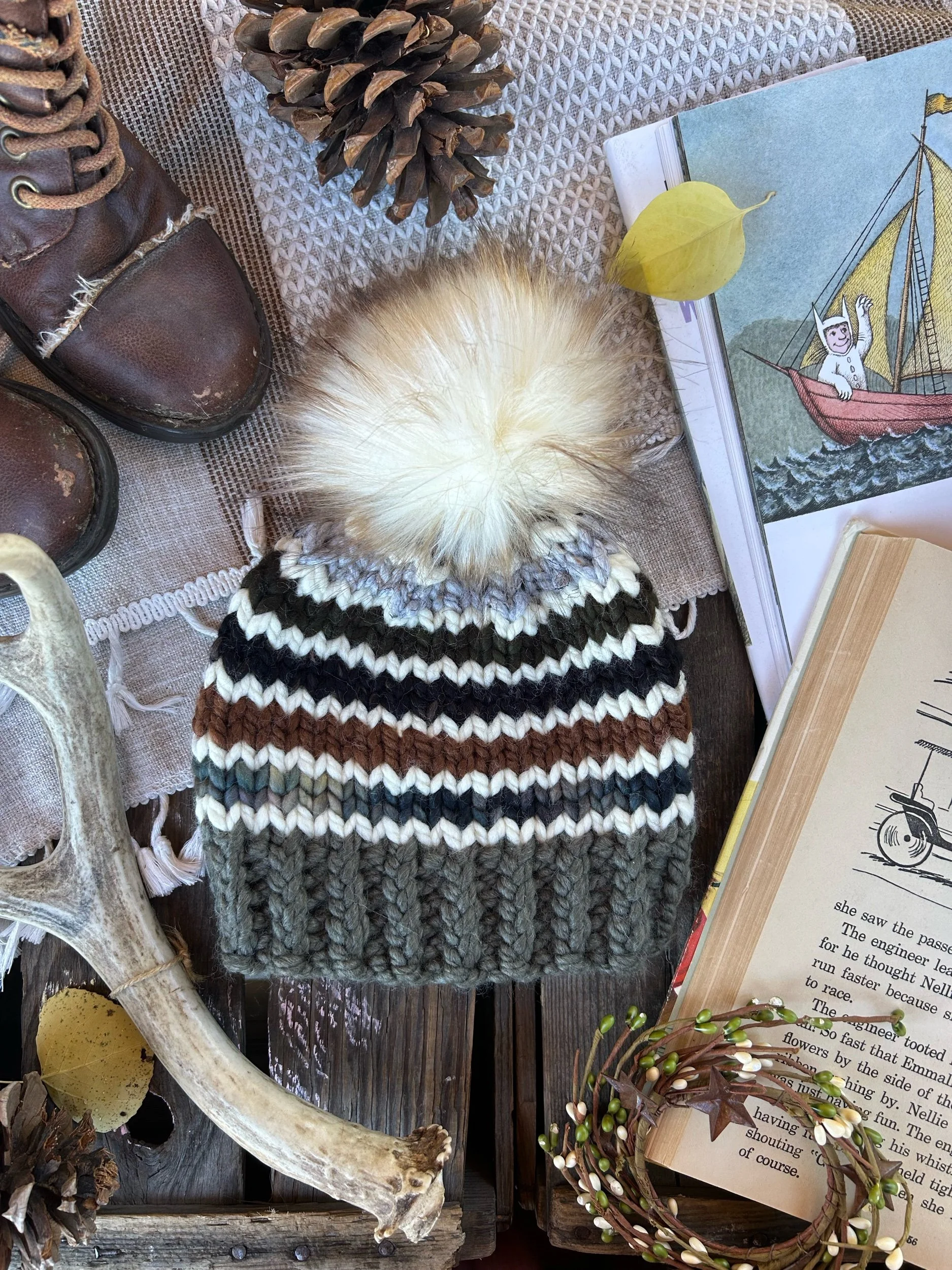 Fall Stripes Baby Toque Size 0-6 Months