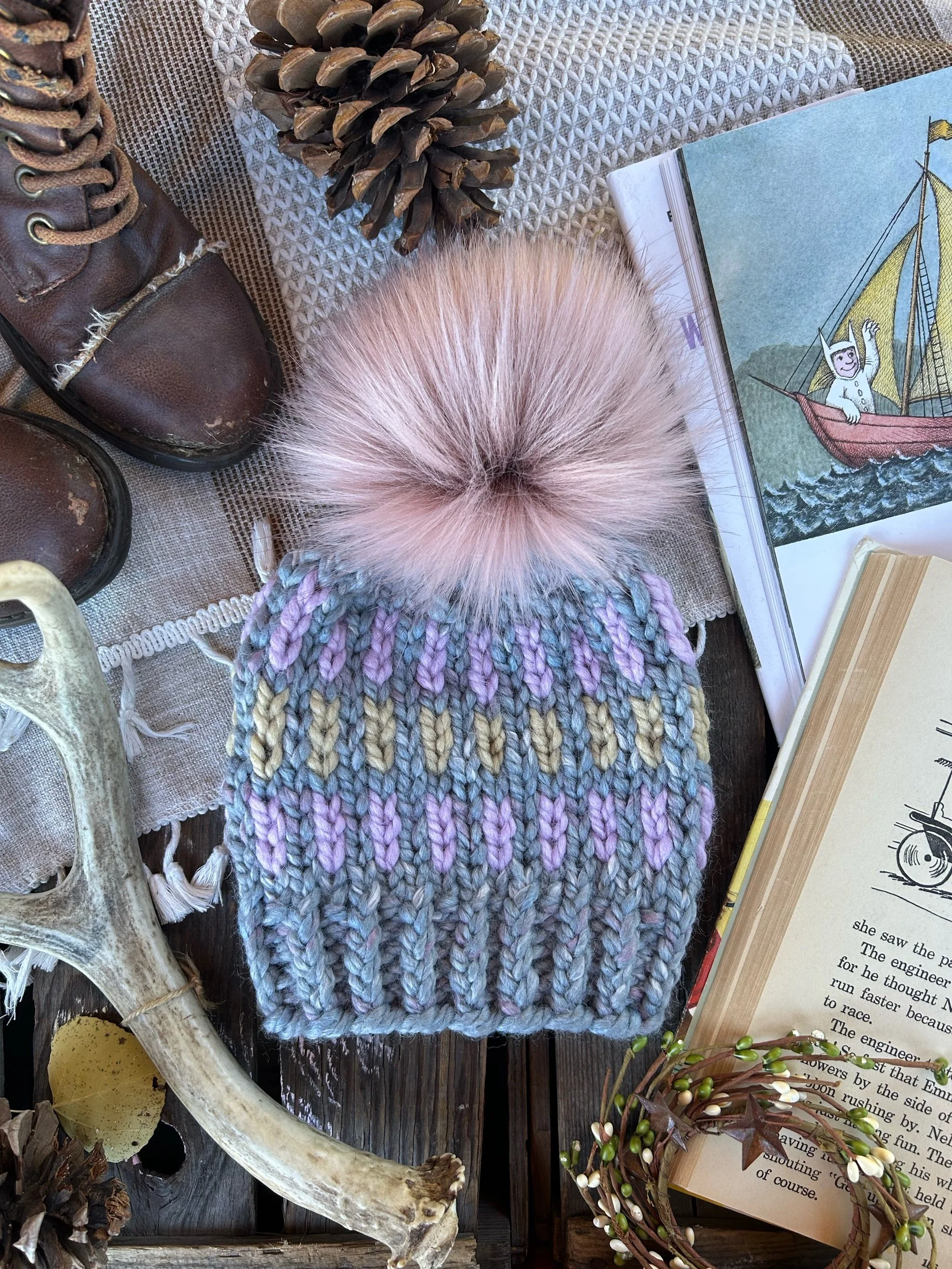 Rows of Wheat Striped Baby Toque