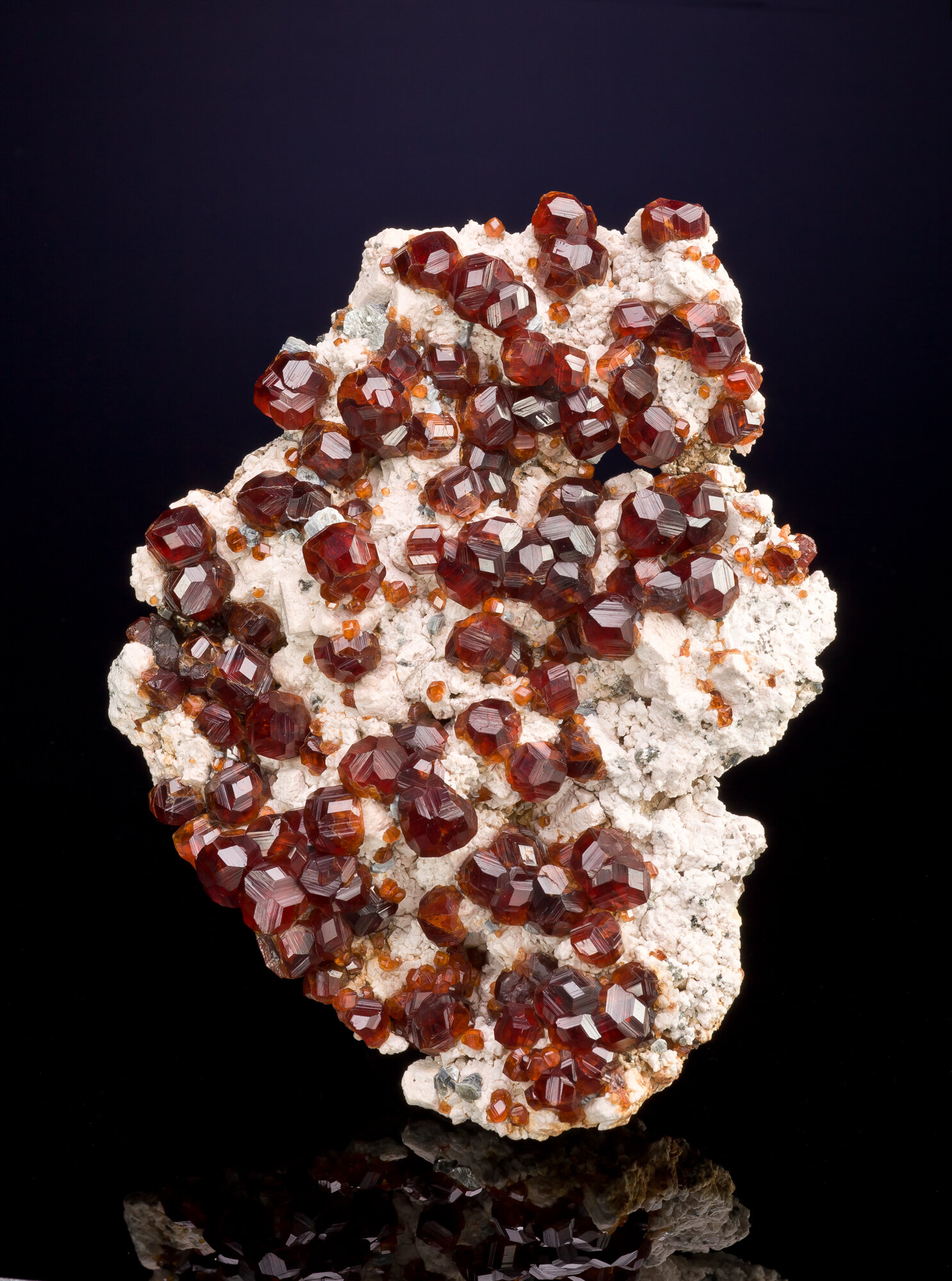  Spessartine on decomposed granite, 14.5 cm, from the Wushan mine, Tongbei, Zhangzhou Prefecture, Fujian Province, China. Collected in 1998; ex Daniel Trinchillo/Marcus Budil collection. 