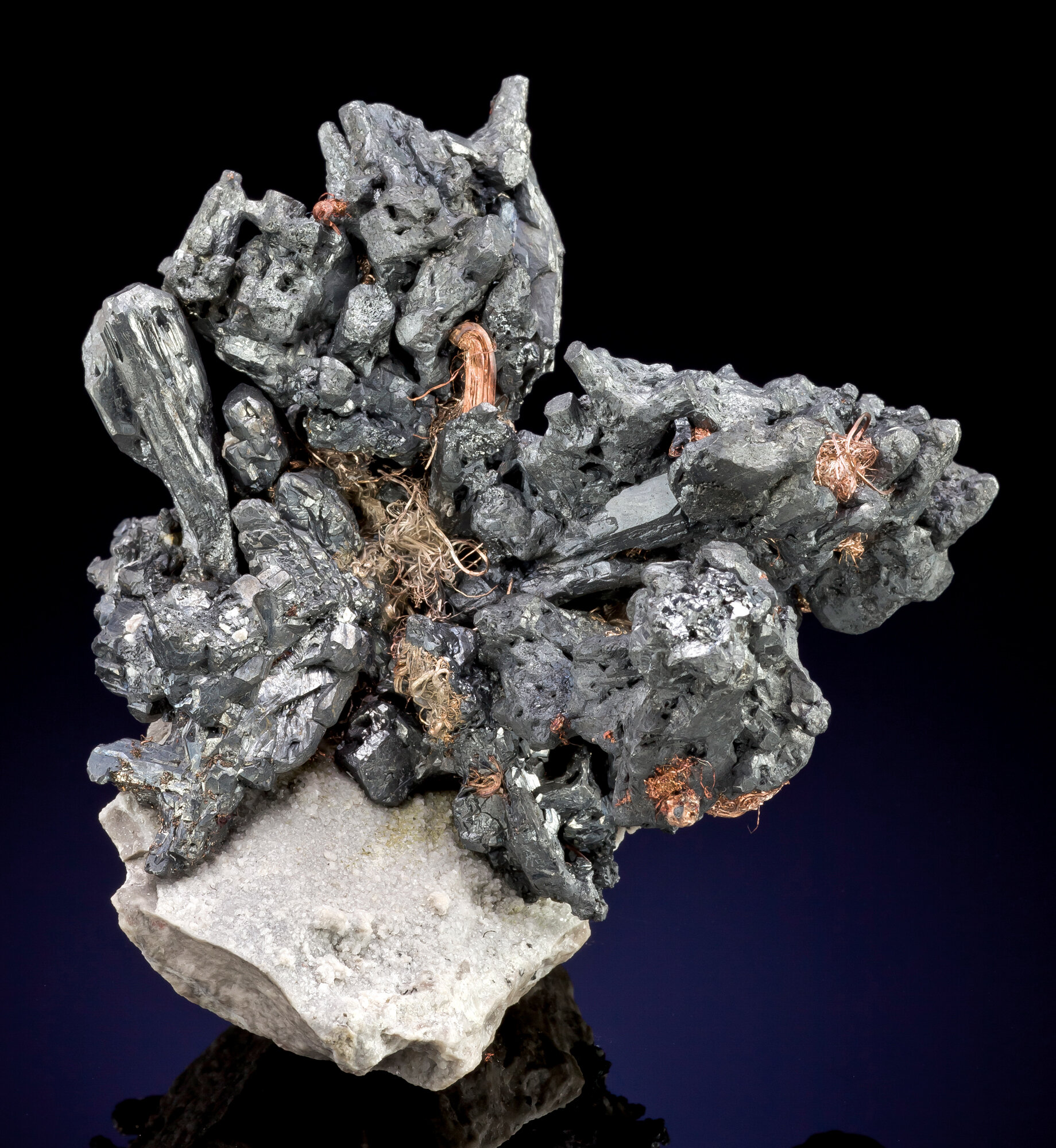 Acanthite from the Hongda mine, Lingqiu County, Datong Prefecture, Shanxi Province, China. 9.7 cm. 