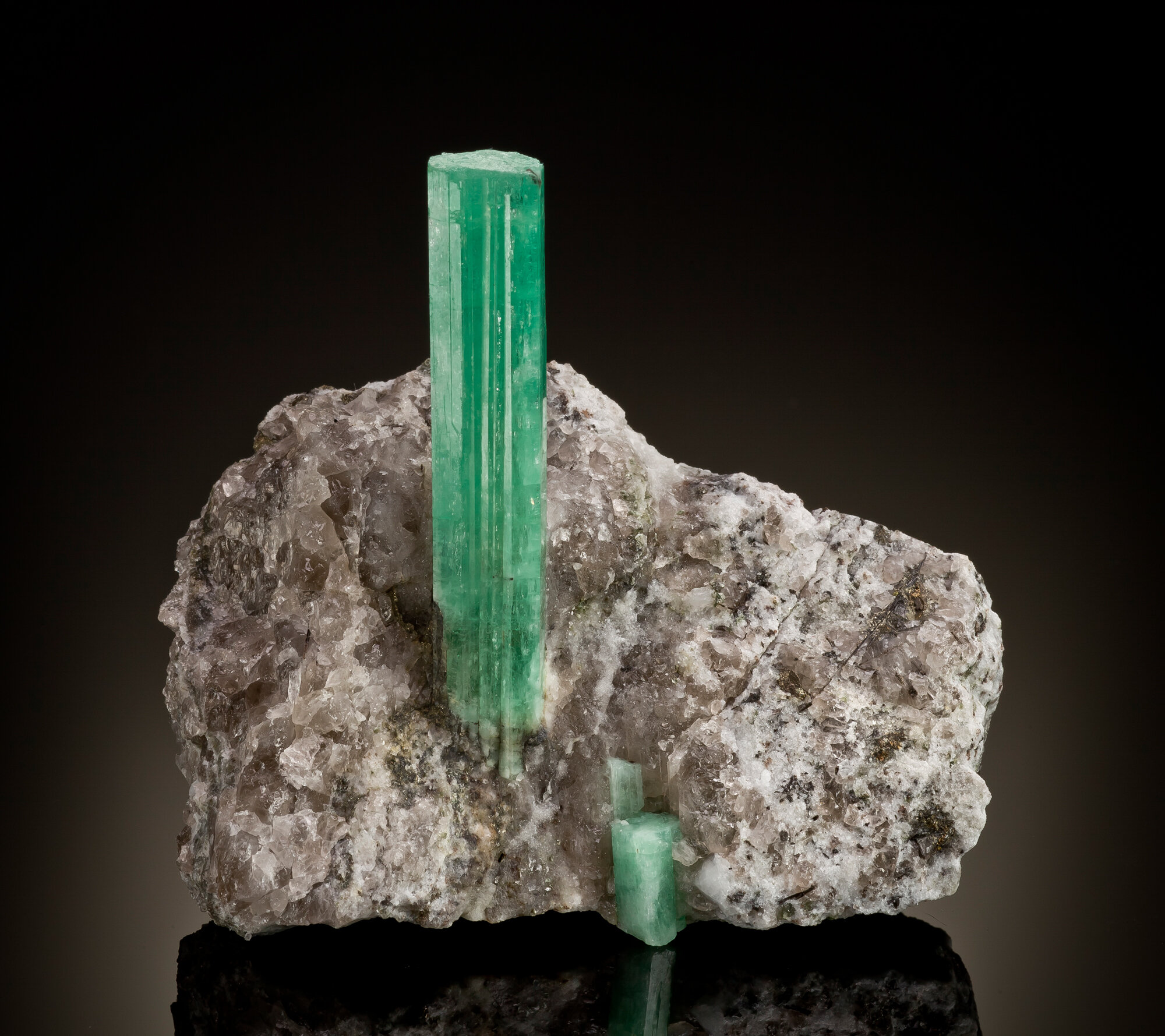  Emerald in matrix, 9.3 cm, from the Dayakou mine, Malipo County, Wenshan Prefecture, Yunnan Province, China. Found in 2011. 