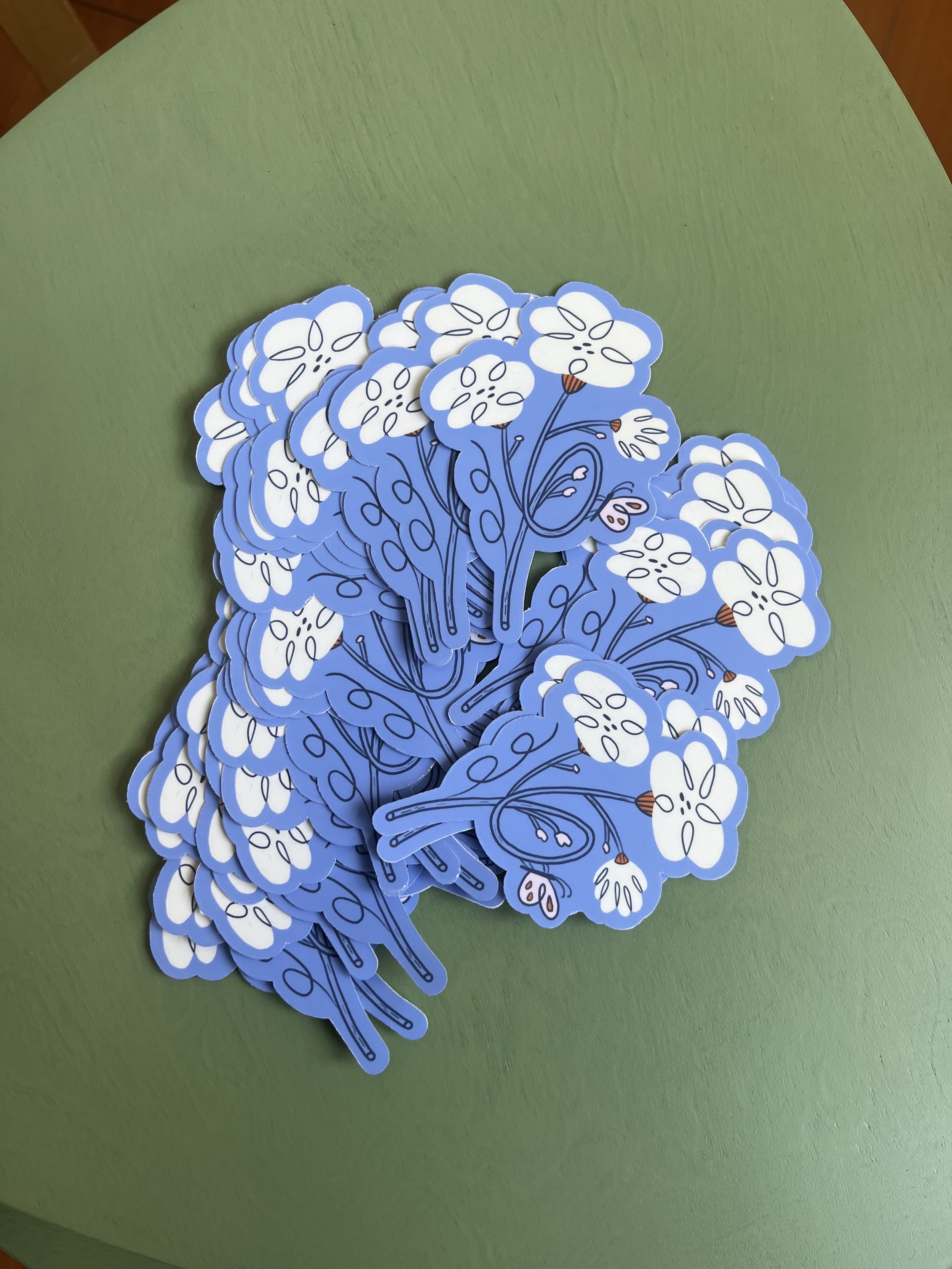 Blue Flower Branch Sticker