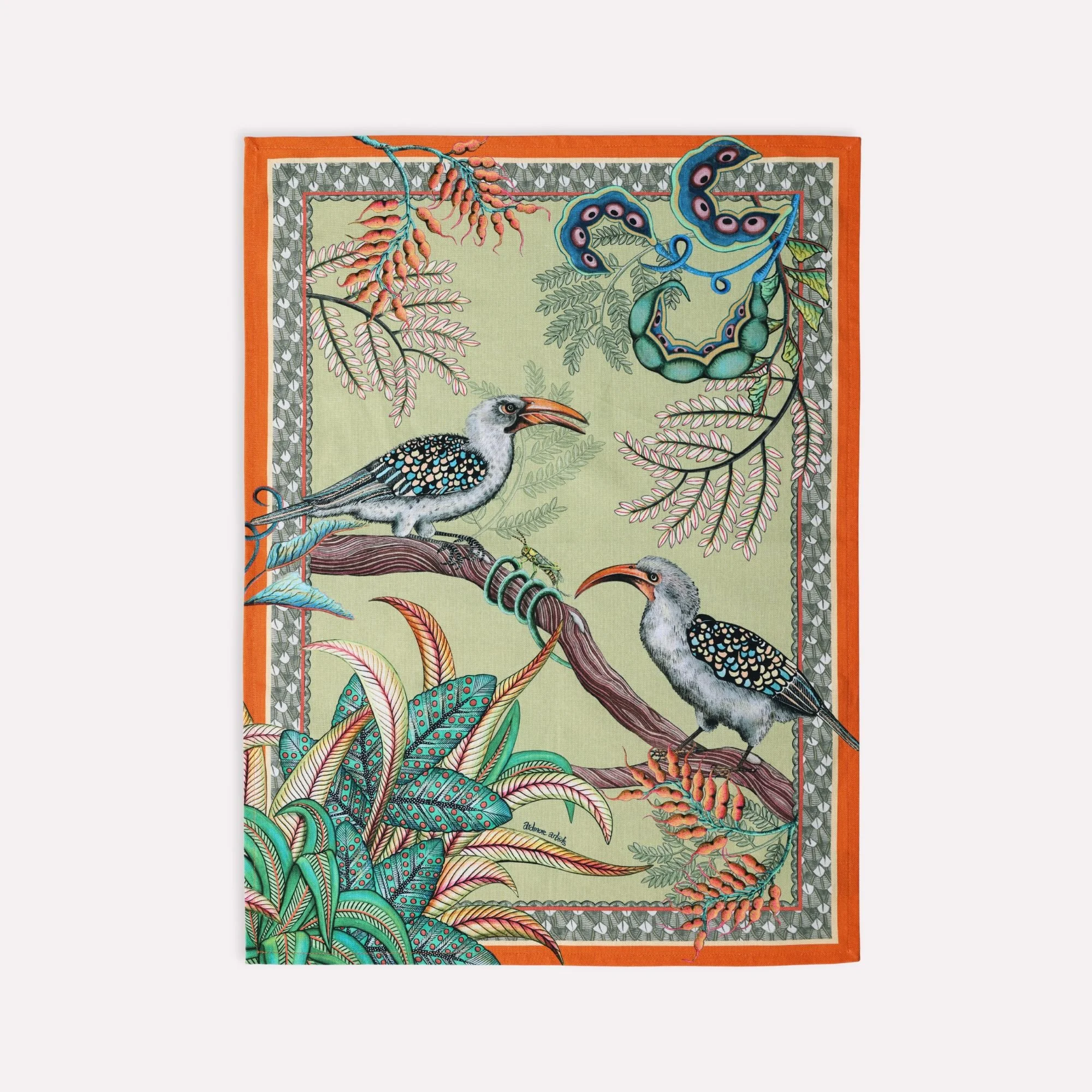 Nashornvogel Garten Geschirrtuch