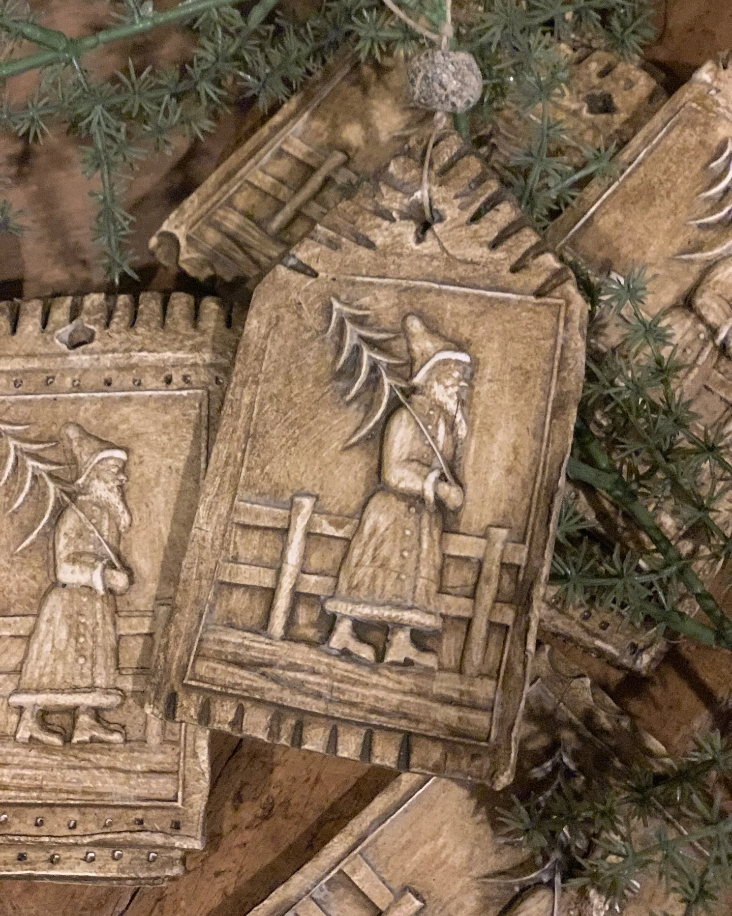 I&rsquo;m finishing up these sweet clay ornaments this evening.  They&rsquo;ll be available in my big Christmas website update on Sunday night.  It&rsquo;ll be at 6:00 pm ( central time) at AFineFarmhouse.com. 
#handmadechristmas #creativechristmas #