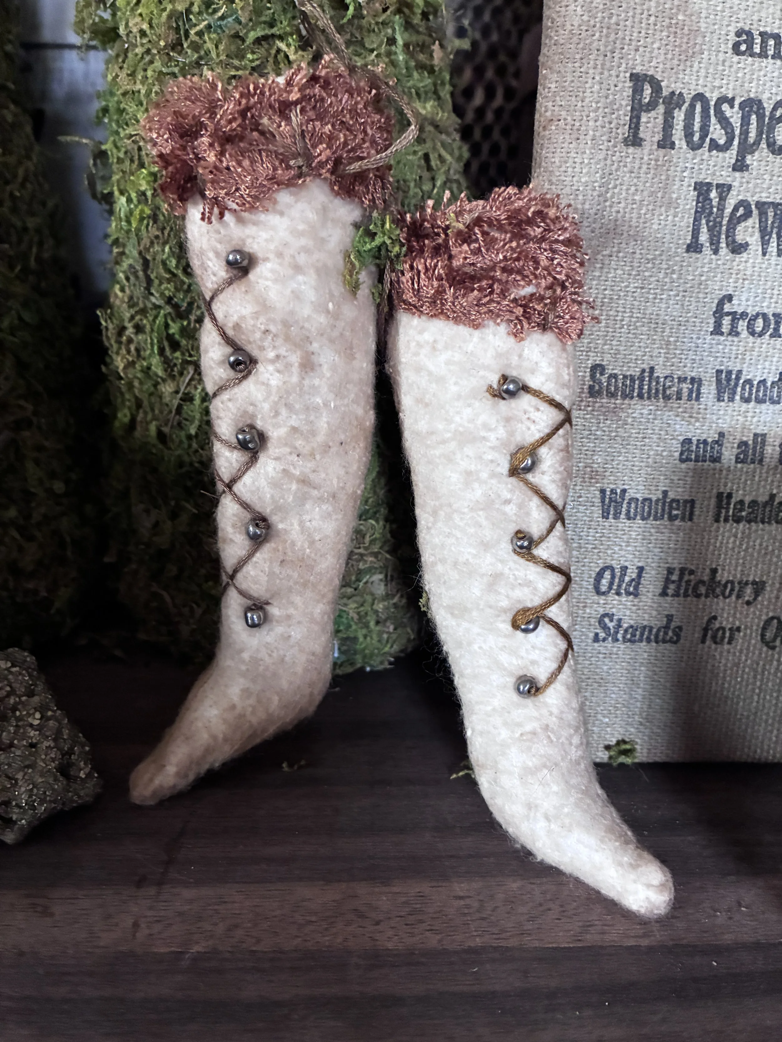 Beaded Stocking Pair -  Ornaments