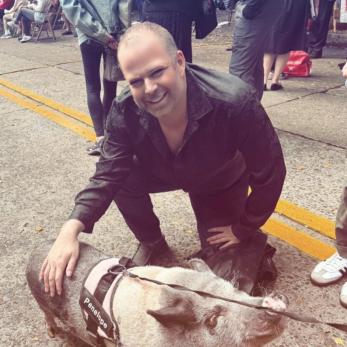 My friend Penelope &amp; I. 💜💜💜 @goosehollowneighborhood