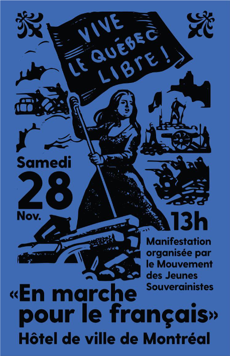 Le FIDQ finance une manifestation indépendantiste pour la défense de la langue française