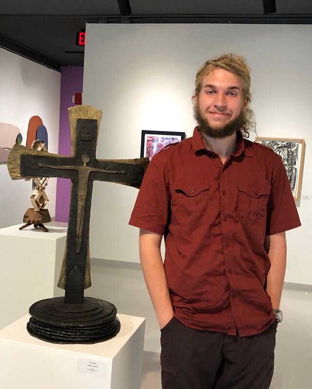 I&rsquo;m very proud to have my crucifix up for display at the Dougherty Arts Center as part of the Austin Community College art exhibition. Thank you @danielsmithblacksmith for giving me the opportunity and @acc_welding_technology for providing exce