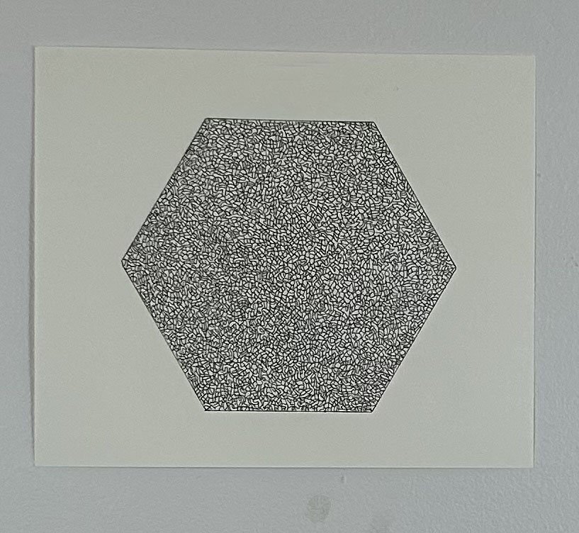 Lone Hexagon
ink on Stonehenge paper