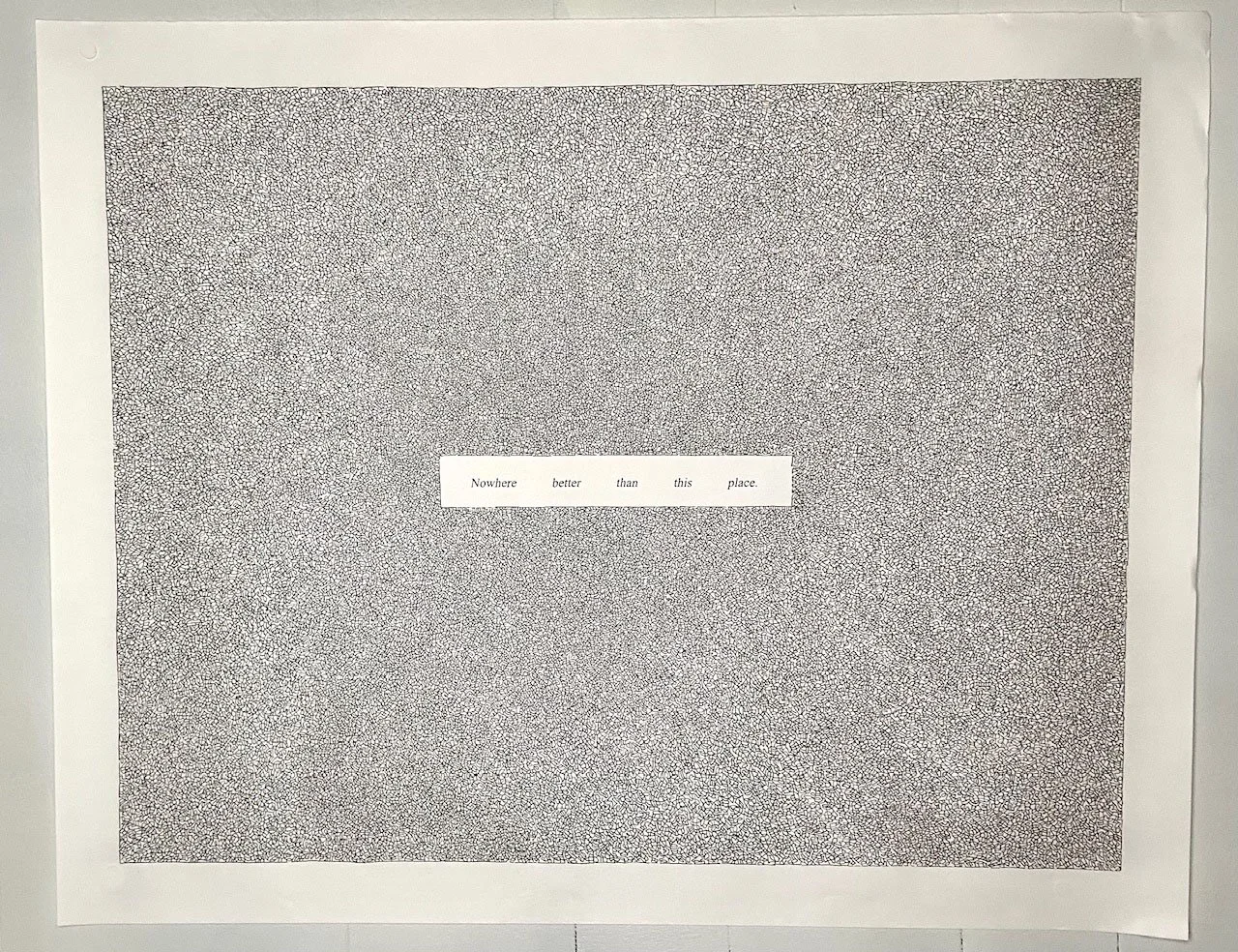 Nowhere Better Than This Place, ink on offset lithograph, 73.5 x 58 cm. My drawing on a Felix Gonzalez-Torres print