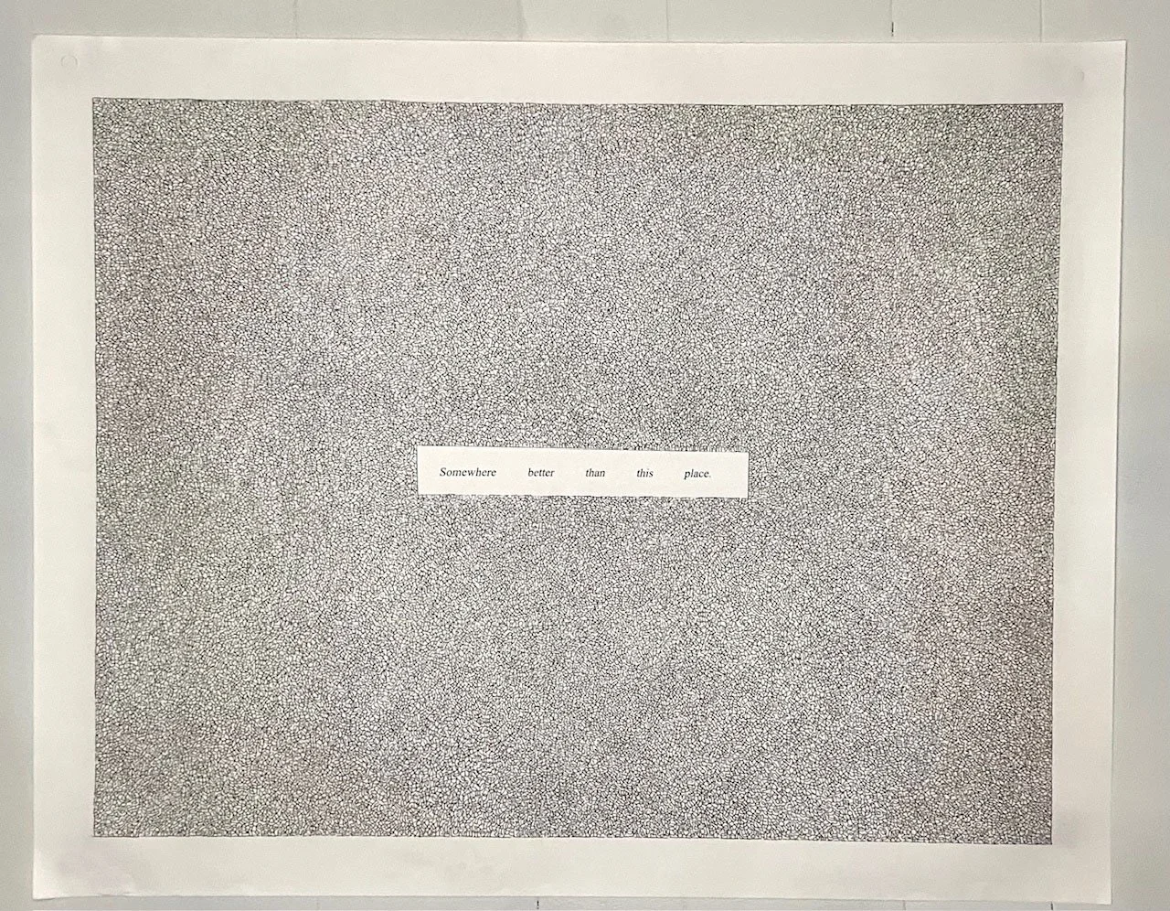 Somewhere Better Than This Place, ink on offset lithograph, 73.5 x 58 cm.

My drawing on a Felix Gonzalez-Torres print
