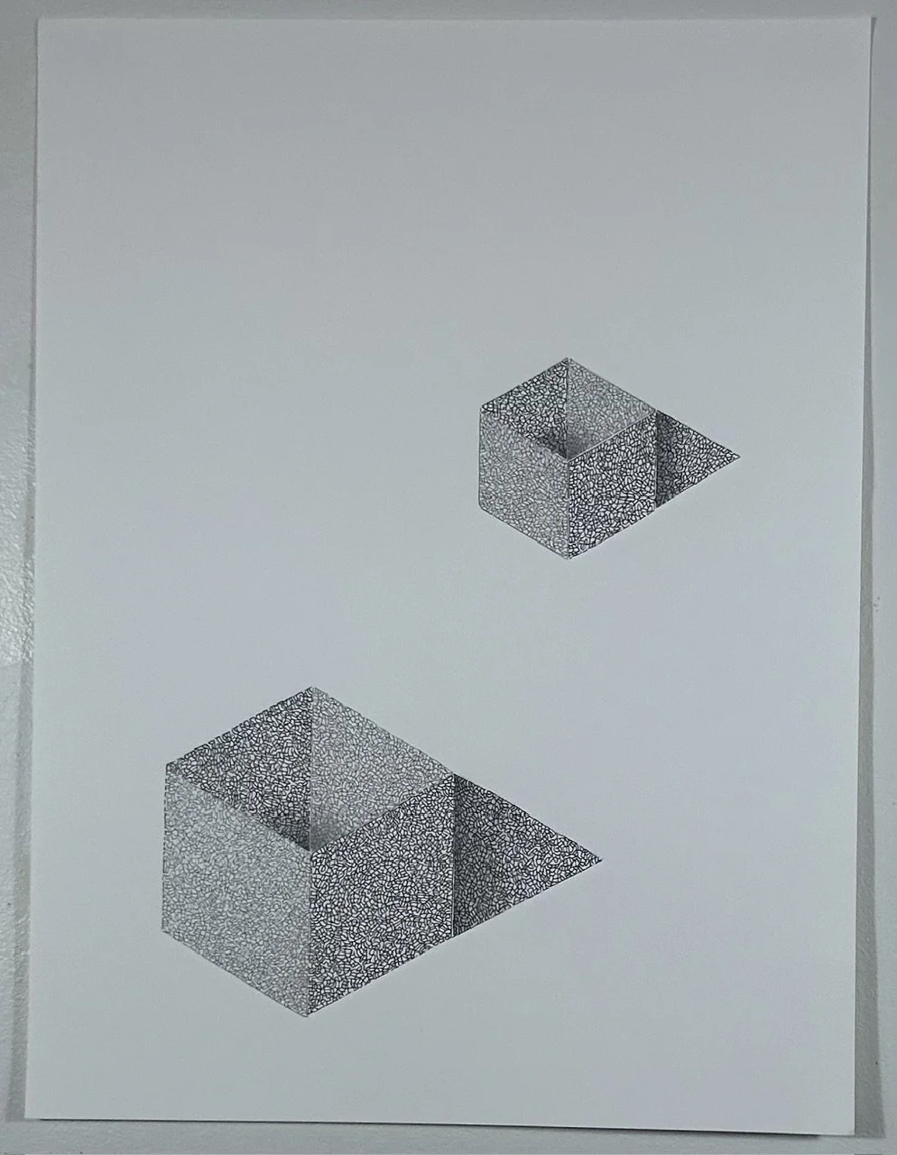 Two Open Cubes
18" x 24"
ink and graphite on Stonehenge paper