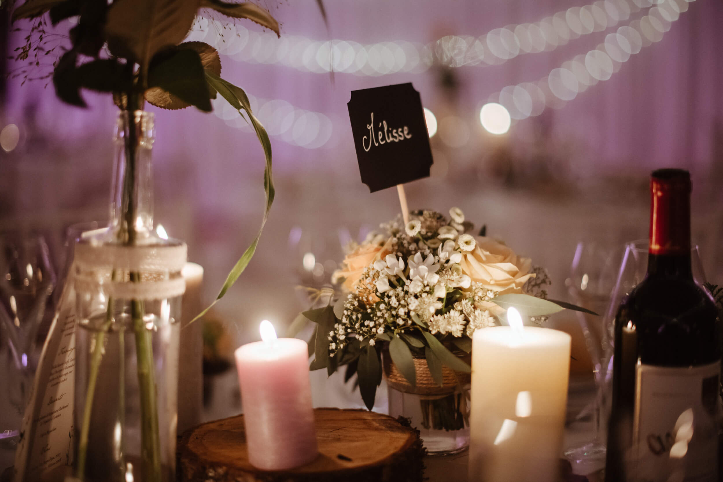 Domaine de La Fage Correze Brive photographe mariage candles wedding photographer