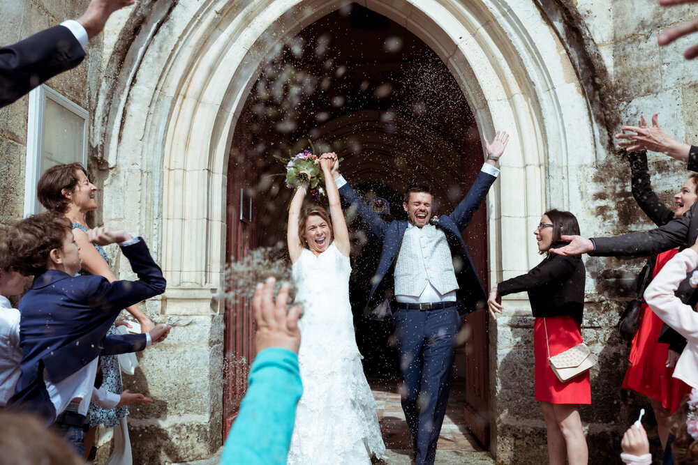 Puyrigaud photographe mariage wedding photographer sortie église