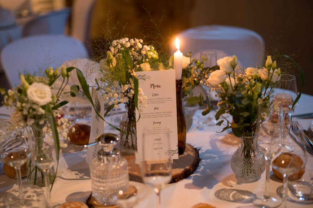 Décoration et bougies de mariage
