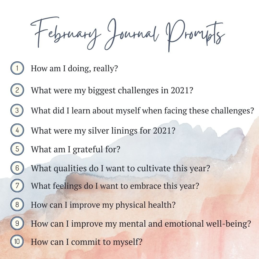 February Journal Prompts: Reflection and Creating Goals  