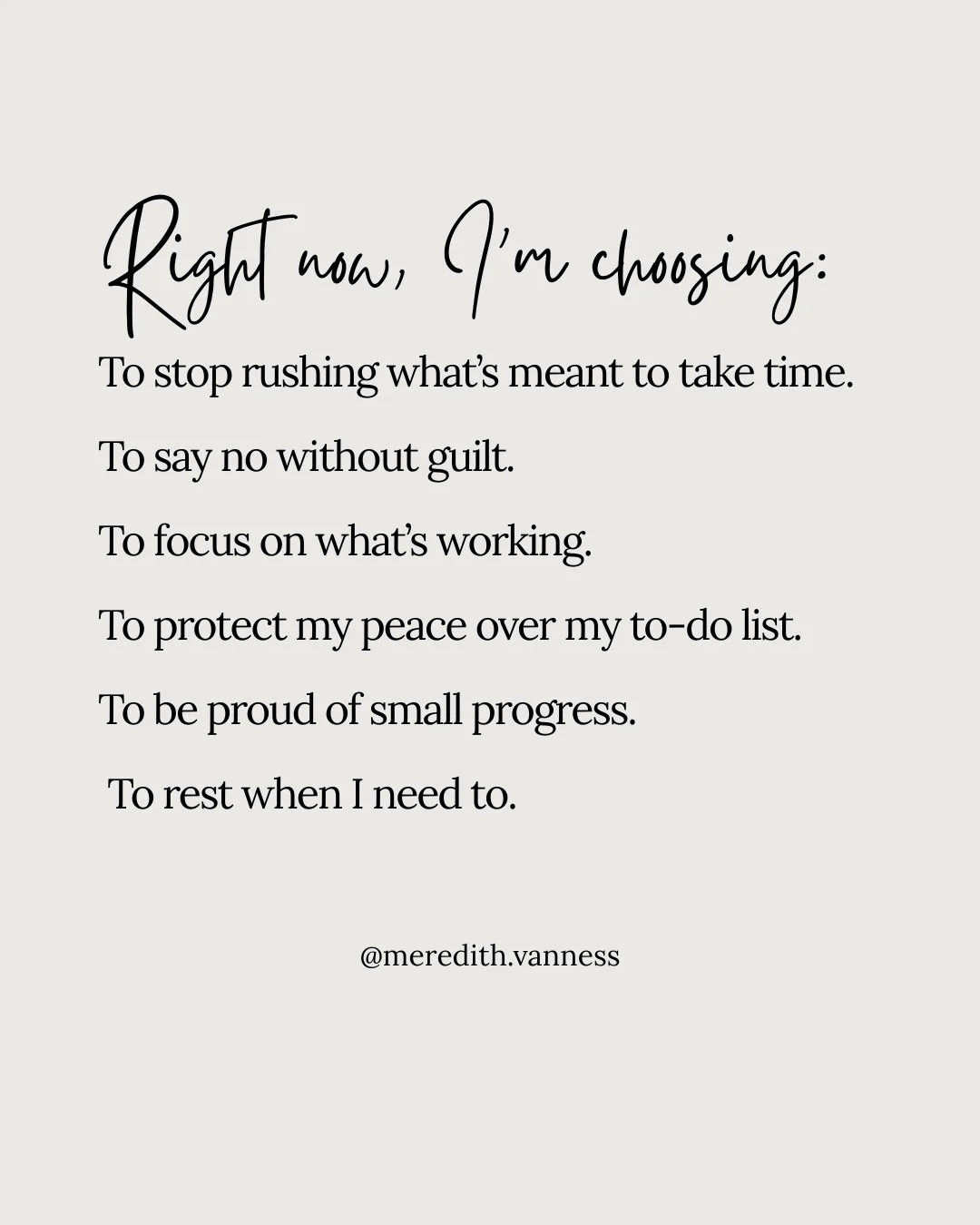 ⁠
It&rsquo;s  so so easy to get caught up in the pressure to do more, be more, or fix everything all at once. But peace usually comes from small, simple choices. Saying no when you need to. Resting before you hit a wall. Focusing on what&rsquo;s alre