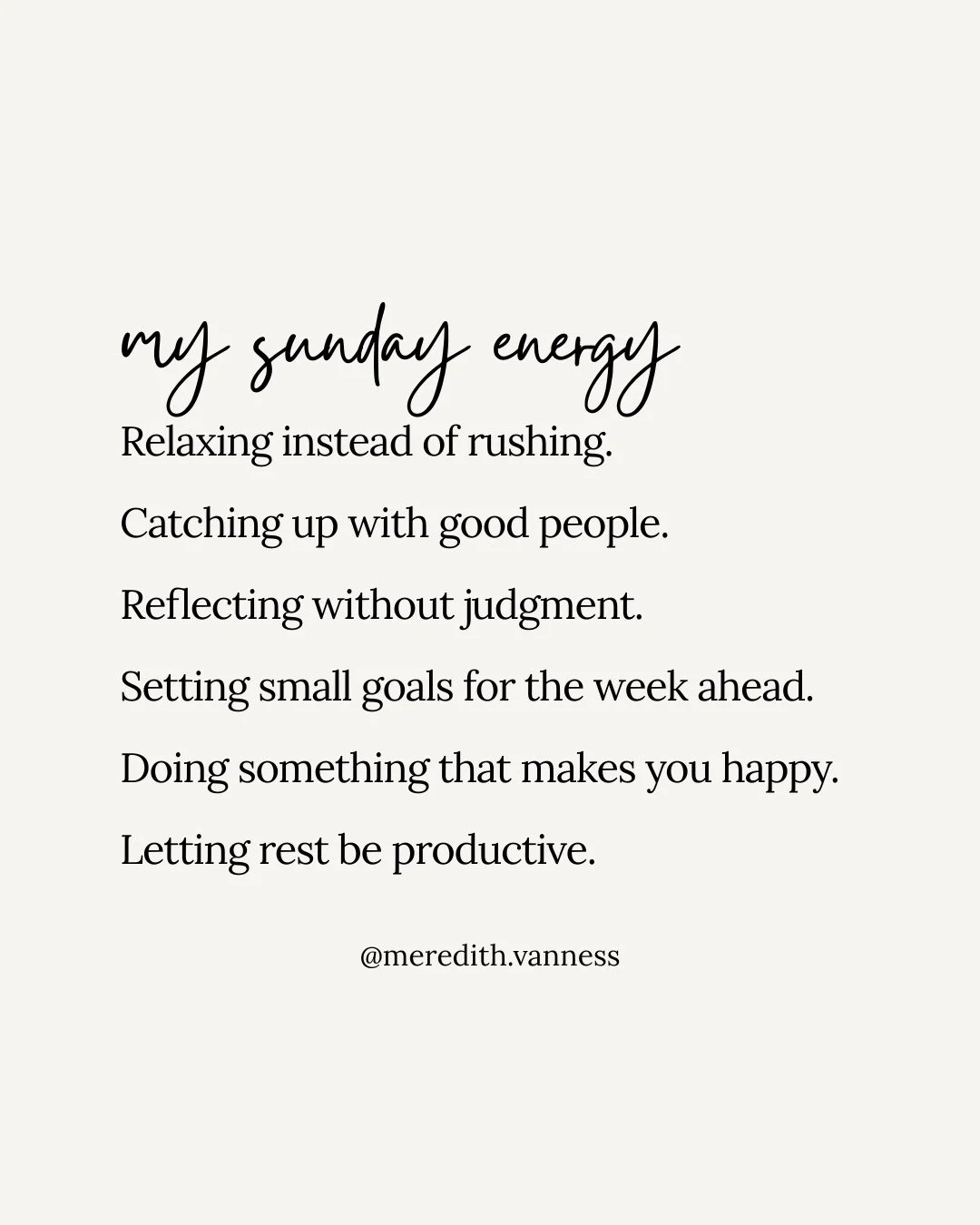 Sundays are complicated. They&rsquo;re the day we&rsquo;re supposed to rest, but also the day we start thinking about everything that&rsquo;s coming next. Such a catch-22.⁠
⁠
So this Sunday, I&rsquo;m choosing to let go a little. To relax, even if it