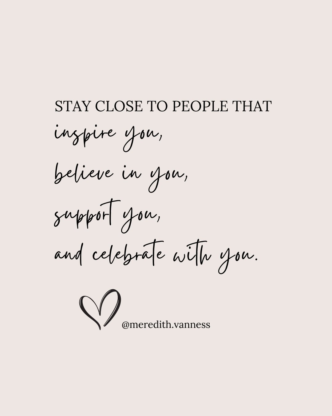 Stay close to the people who make you feel like yourself. The ones who remind you what really matters. 💗⁠
⁠
Tag your people &mdash; the ones who make life feel a little lighter.⁠
⁠
Thanks for being here with me, @meredith.vanness &mdash; therapist, 