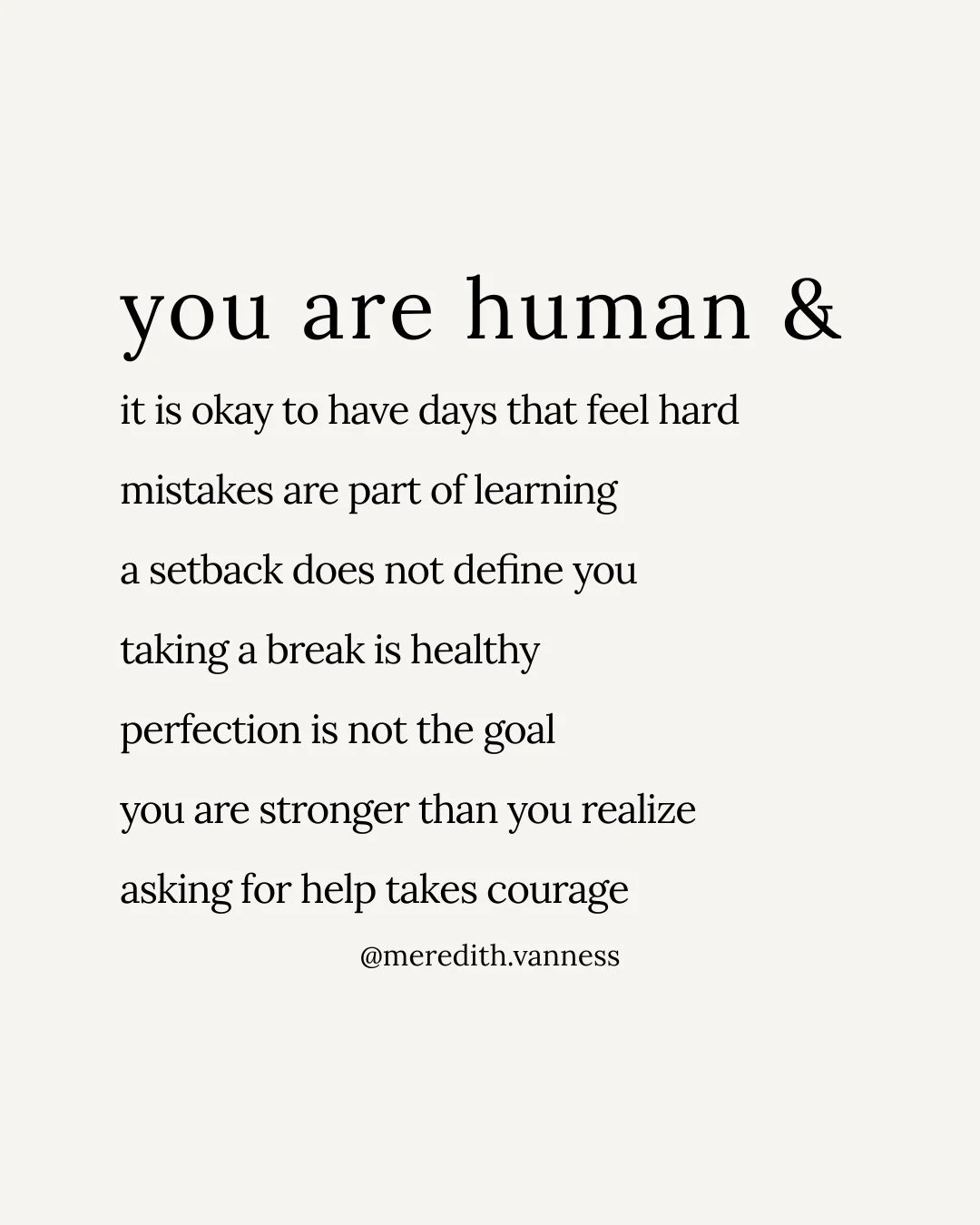 We are humans. We are allowed to make mistakes. To change our minds. To grow at our own pace.⁠
⁠
Some days we get it right. Other days we don&rsquo;t. And that is completely okay. What matters is that we keep trying and keep showing up for ourselves 