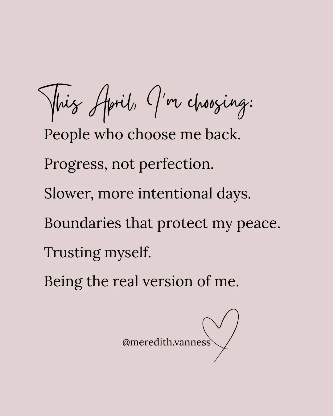 This April, I want to stop waiting to feel perfectly motivated.⁠
⁠
I always do better when I stop trying to overhaul everything and just get back to what actually helps.⁠
⁠
More walks.⁠
More follow-through.⁠
More doing what feels good instead of over