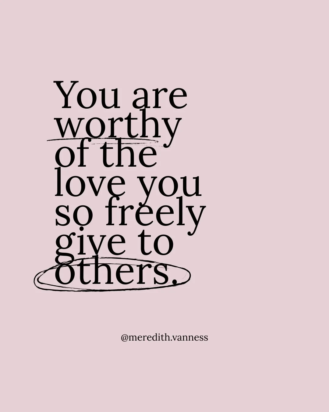 Just a reminder that your worth does not go up and down based on how much you get done, how well you perform, or how put-together you feel.⁠
⁠
xx Meredith⁠
⁠
💗 Save this for when you need it. My Spring Self-Care Challenge is still running, and you c