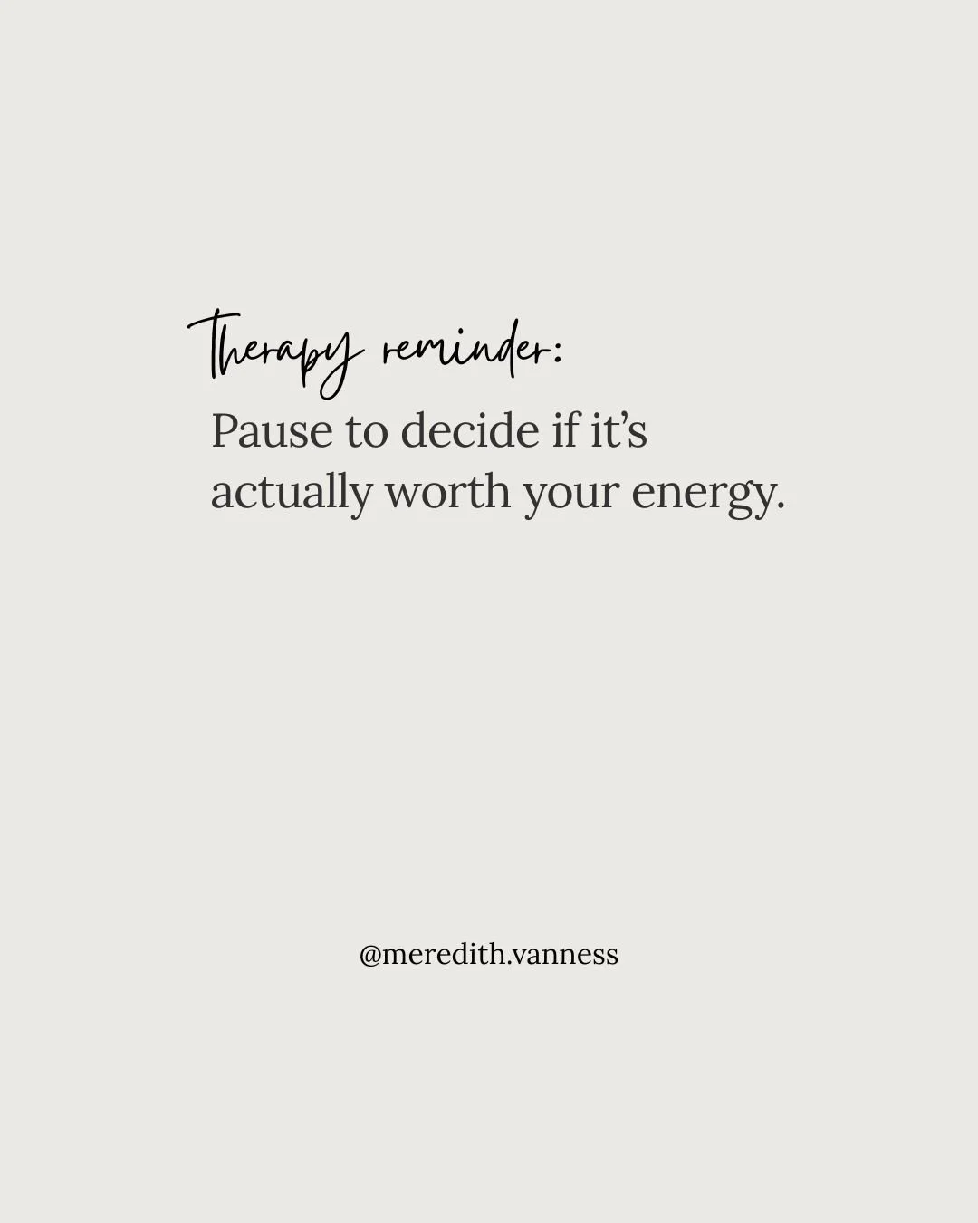 This is a tool I come back to often.⁠
⁠
Just pause. Not forever. Just long enough to decide if something is actually worth your energy.⁠
⁠
I think a lot of us are so used to reacting right away. To the text. The comment. The request. The tension. The