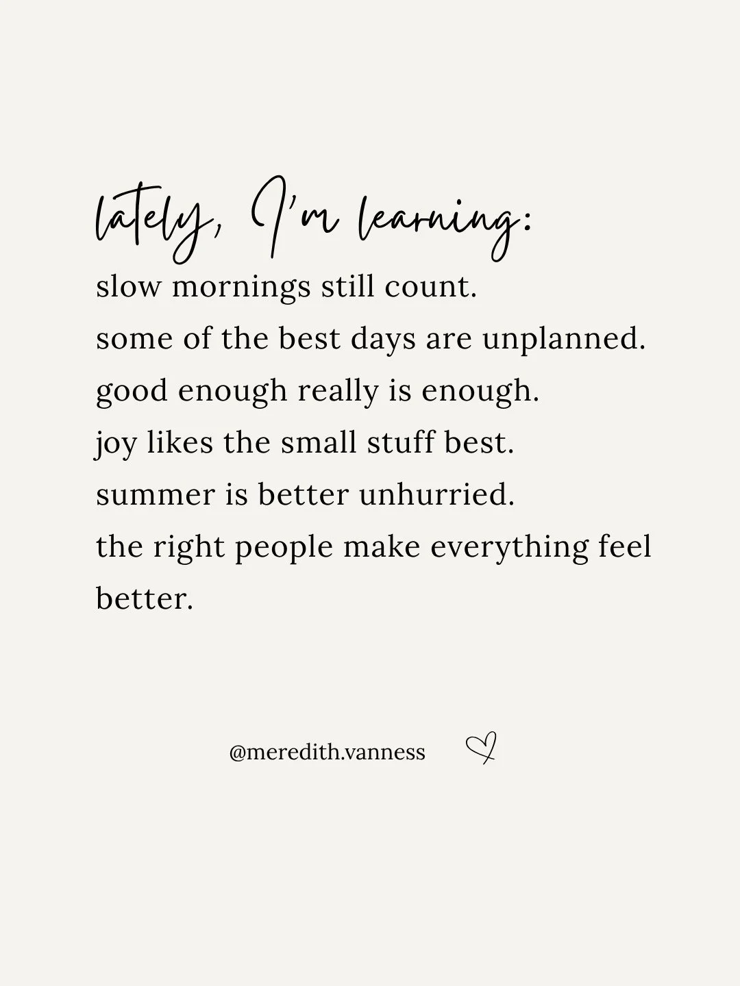 Lately, I&rsquo;ve been trying to slow down. Not in a perfectly balanced, peaceful, &ldquo;I have my life together&rdquo; kind of way.⁠
⁠
More like noticing when I&rsquo;m rushing through the day. Putting my phone down a little more. Letting myself d
