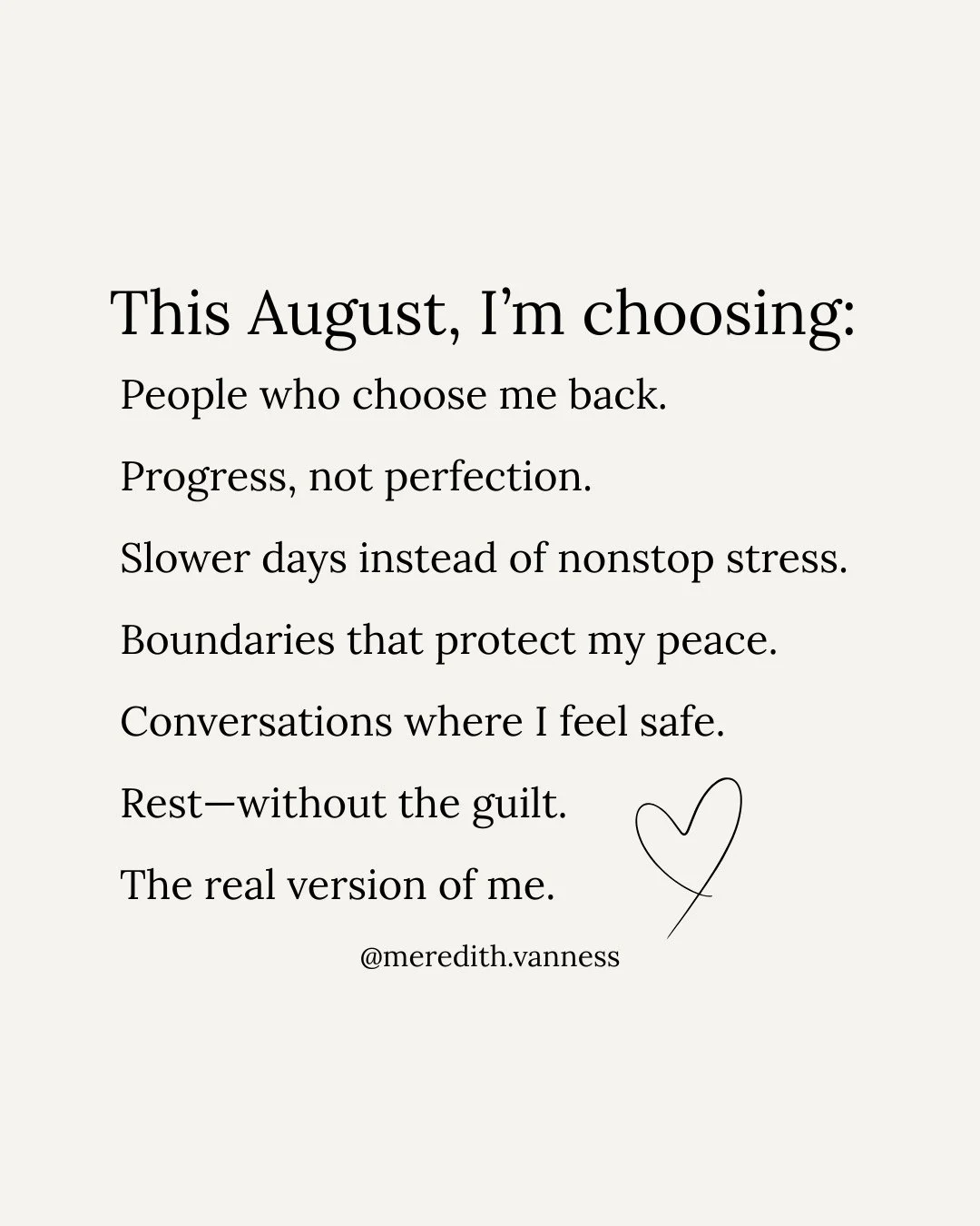 This August, I&rsquo;m doing things differently.⁠
⁠
Not pushing through just to keep up. Not saying yes to everything. Just protecting my peace, paying attention to how I feel, and spending time with people who feel good to be around.⁠
⁠
I&rsquo;m no