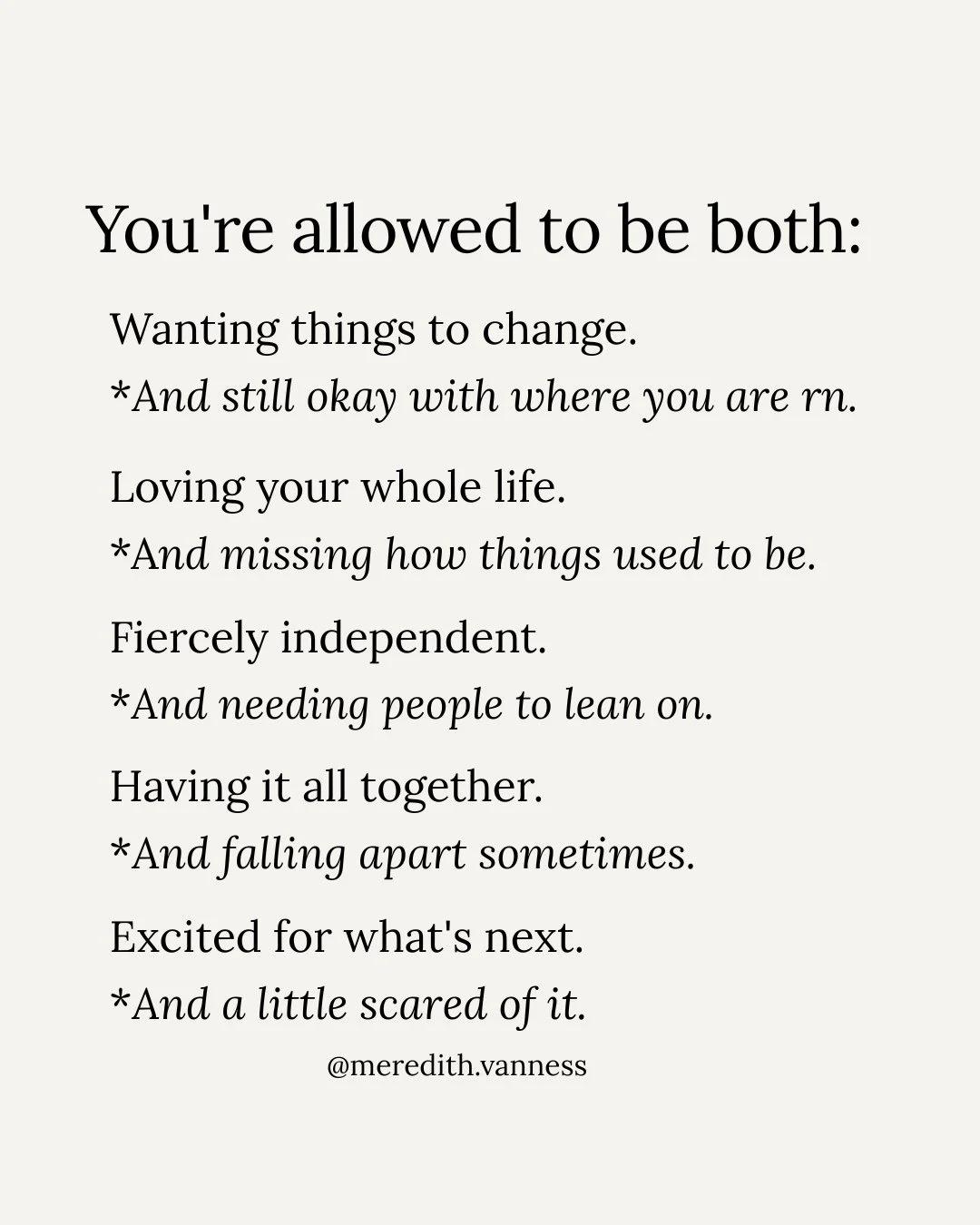 Which do you resonate with? I'm excited for what's next!⁠
⁠
xx @meredith.vanness ⁠
⁠