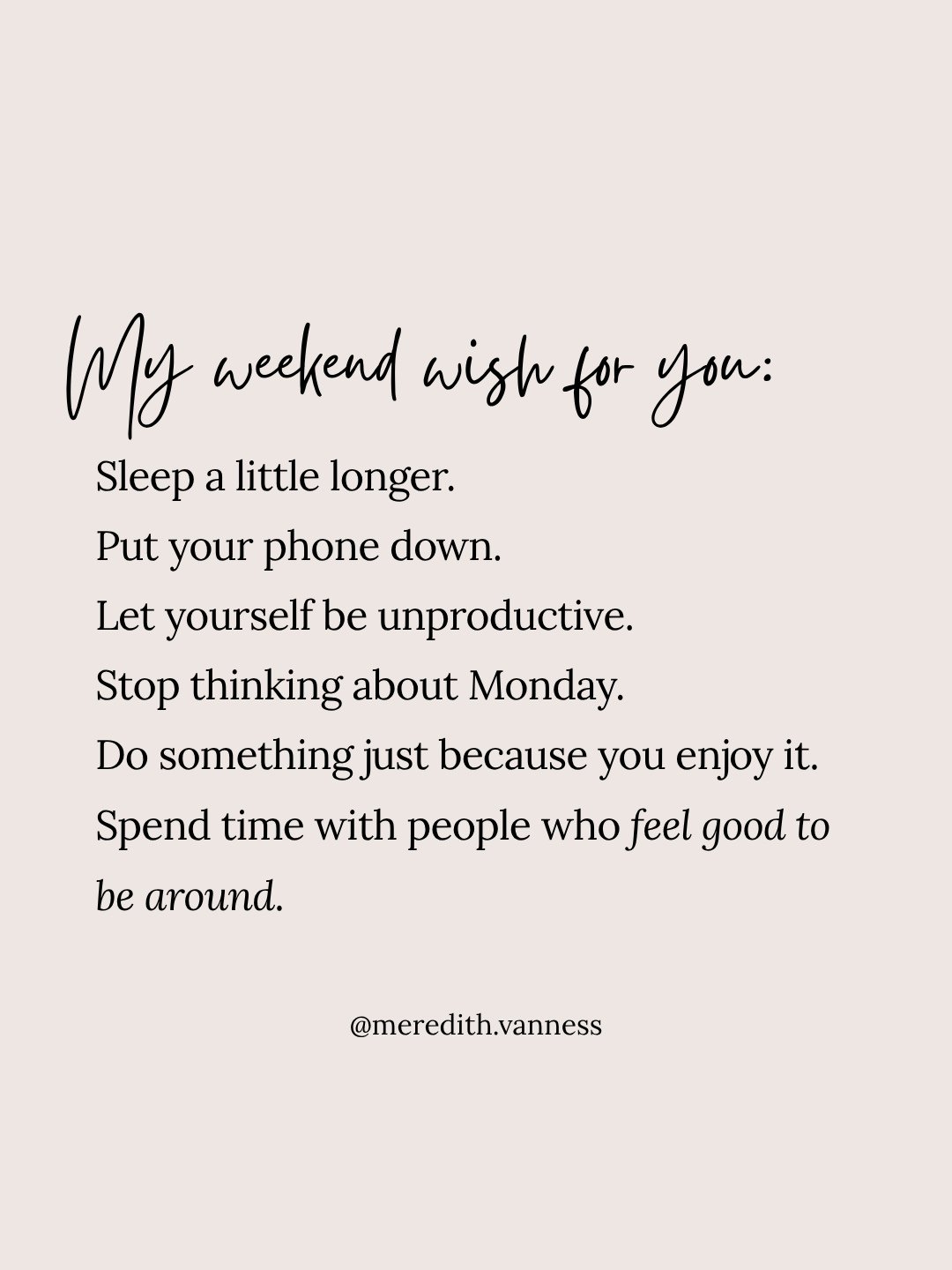 Weekends can fill up just as fast as the rest of the week. Errands, plans, catching up on things around the house, and somehow already thinking about Monday before Saturday is even over.⁠
⁠
I have to watch this in myself too. I can turn a completely 