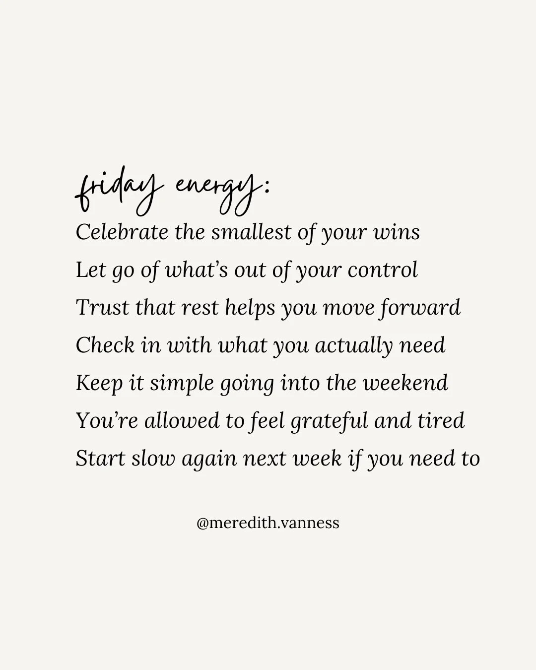 It&rsquo;s Friday again. Just wanted to share a few gentle reminders with you (and with myself too).⁠
⁠
Which one hits for you today? Am I missing any for you? ⁠
⁠
Thanks for being here with me, today and every day.⁠
⁠
Drop a 🩷 if you needed these r
