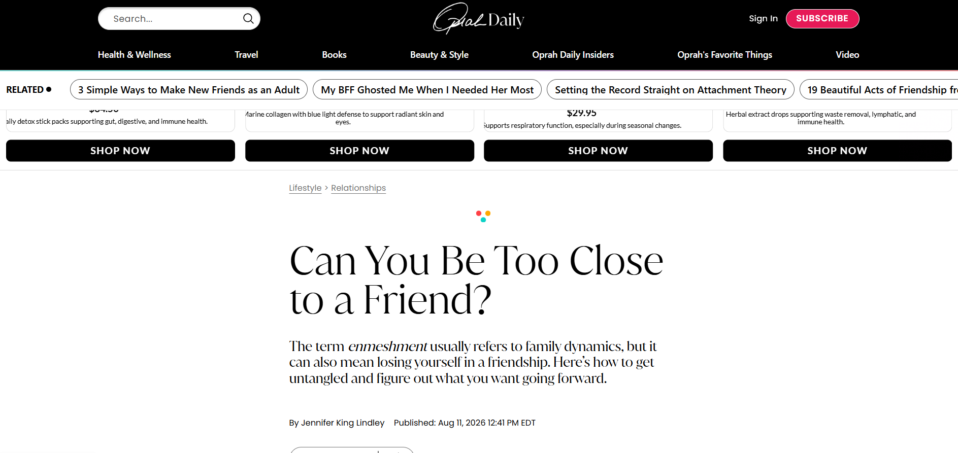 Can You Be Too Close to a Friend?