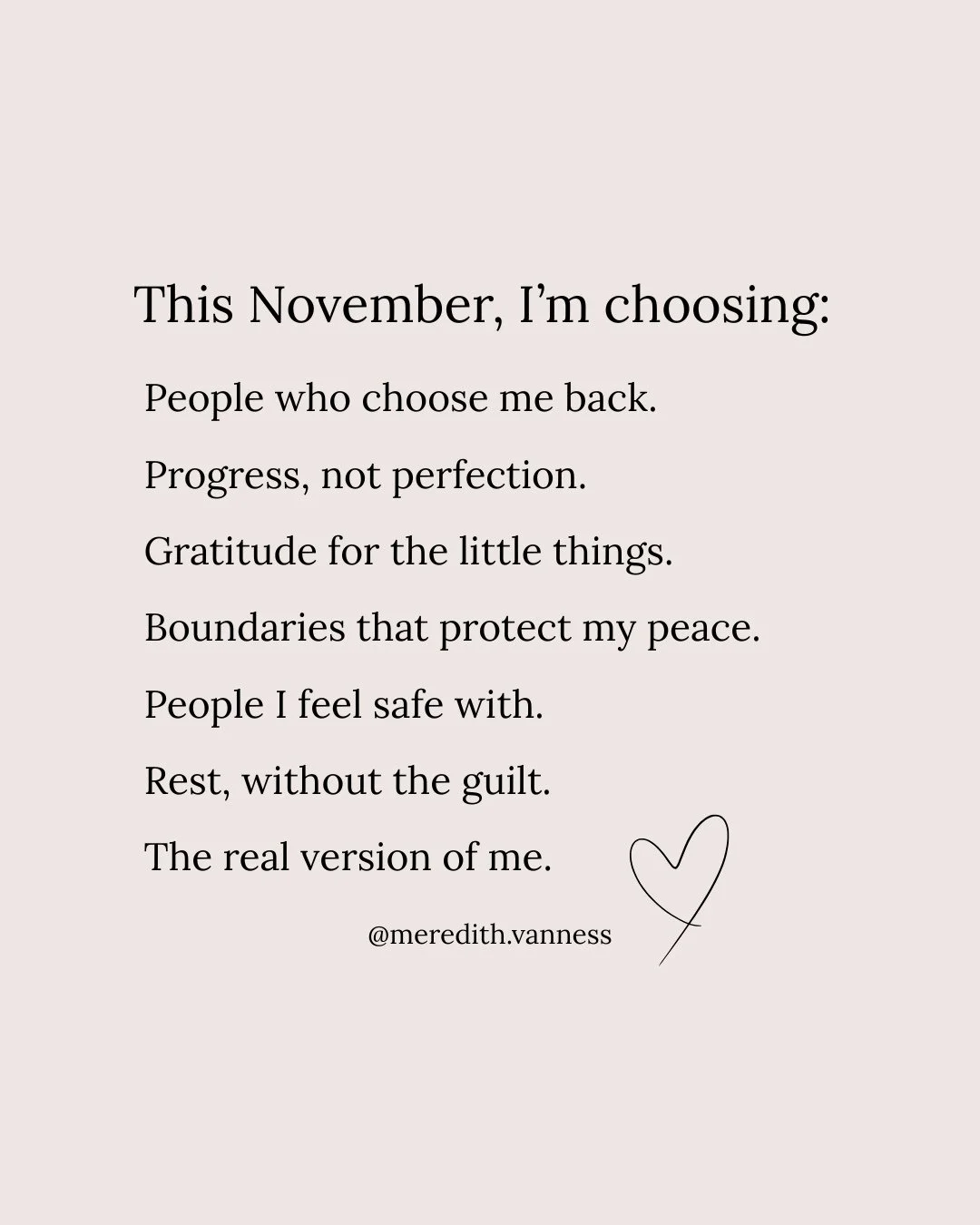A new month, and a little reminder to myself that I get to choose how I spend my time and energy. 🤍⁠
⁠
I've learned that when life gets busy, it's easy to fall back into old habits. Saying yes when I really want to say no. Trying to do everything pe