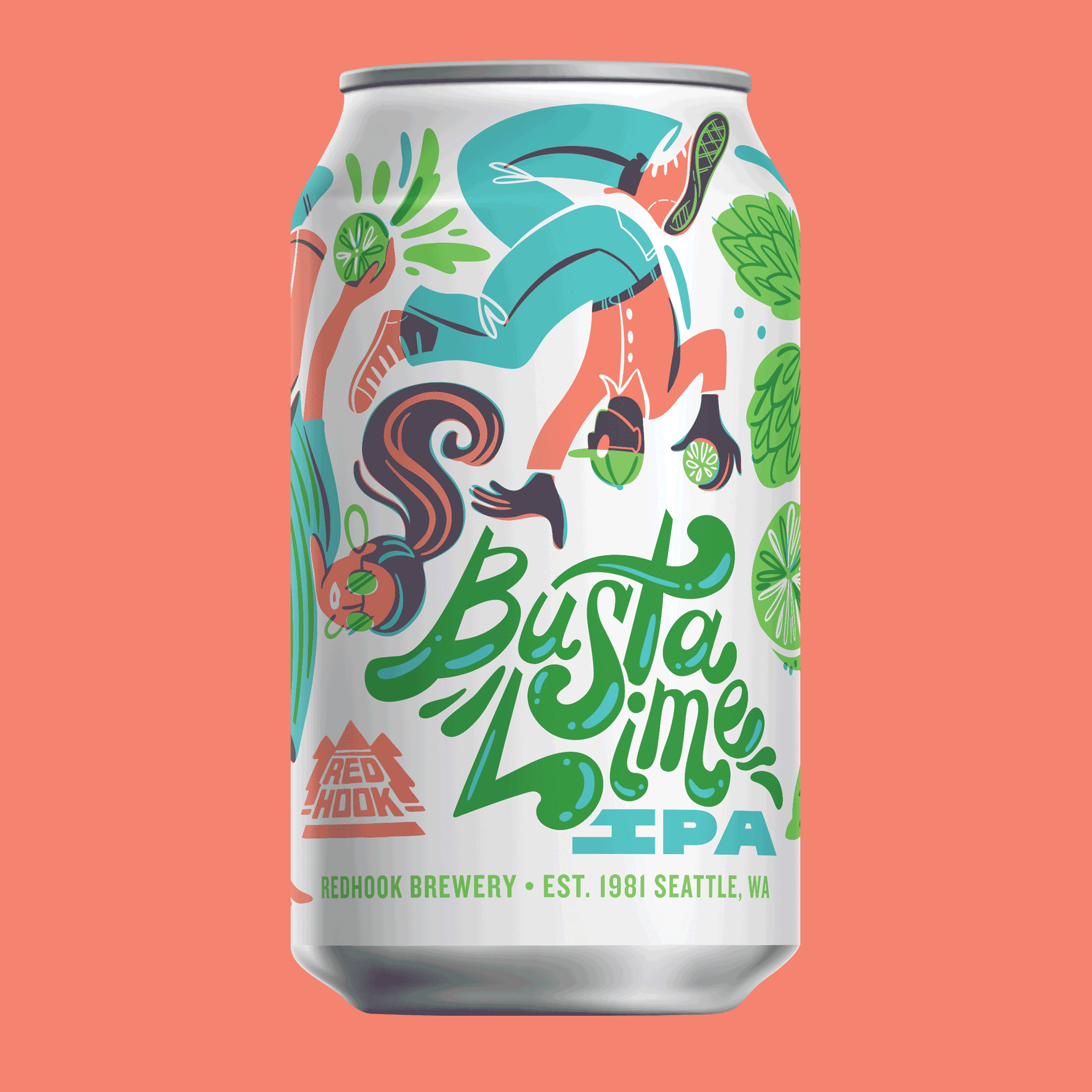 Busta Lime IPA Can Design for Redhook — Jordan Kay